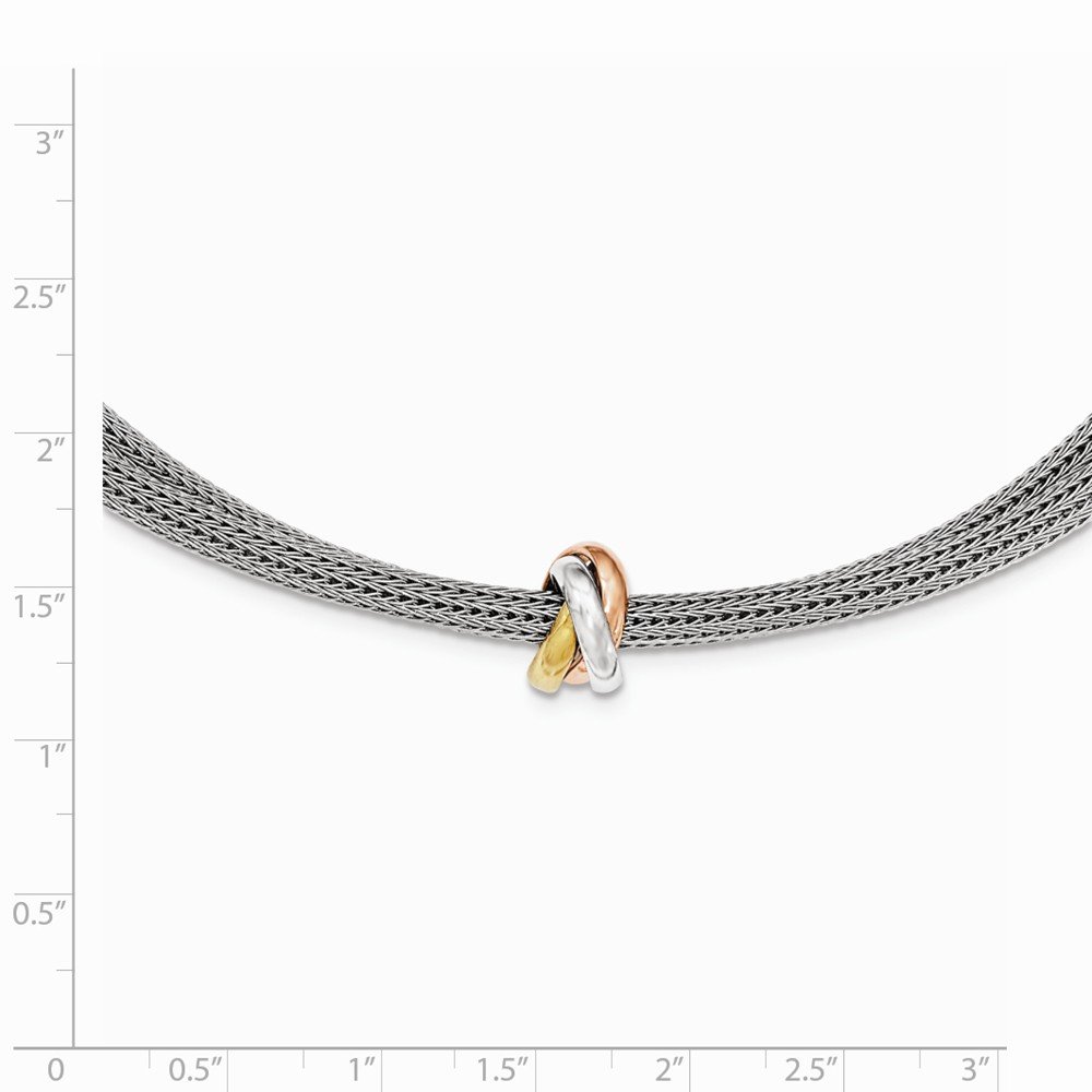925 Sterling Silver Polished Rose Gold Mesh Necklace for Women - Elegant Layered Chain Jewelry for Party, Date Night & Special Occasions