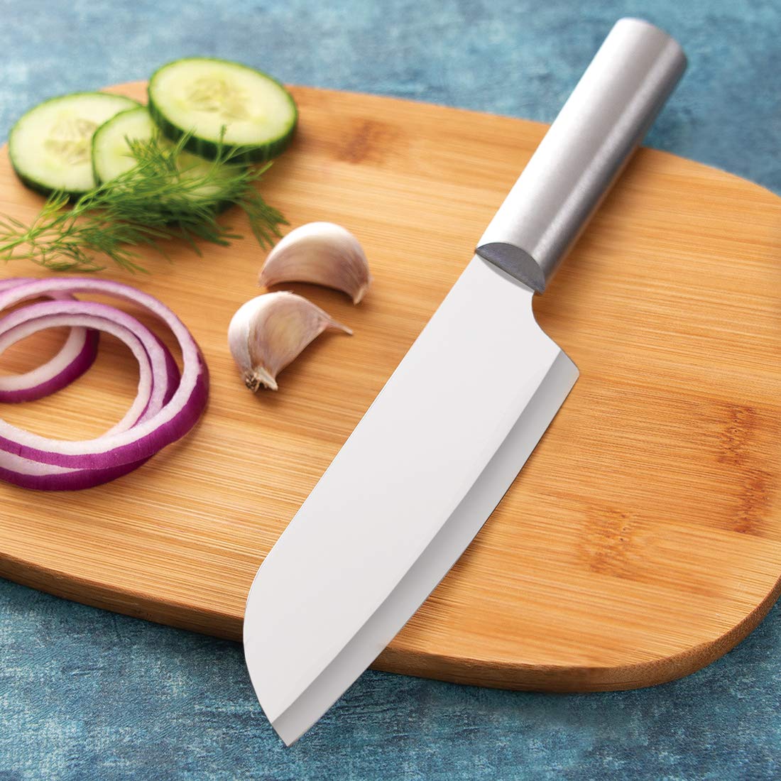Rada Cutlery 7-Piece Starter Knife Set with Silver Handles - Perfect Kitchen Gift for Home Chefs, Cooking Enthusiasts & Wedding Registries