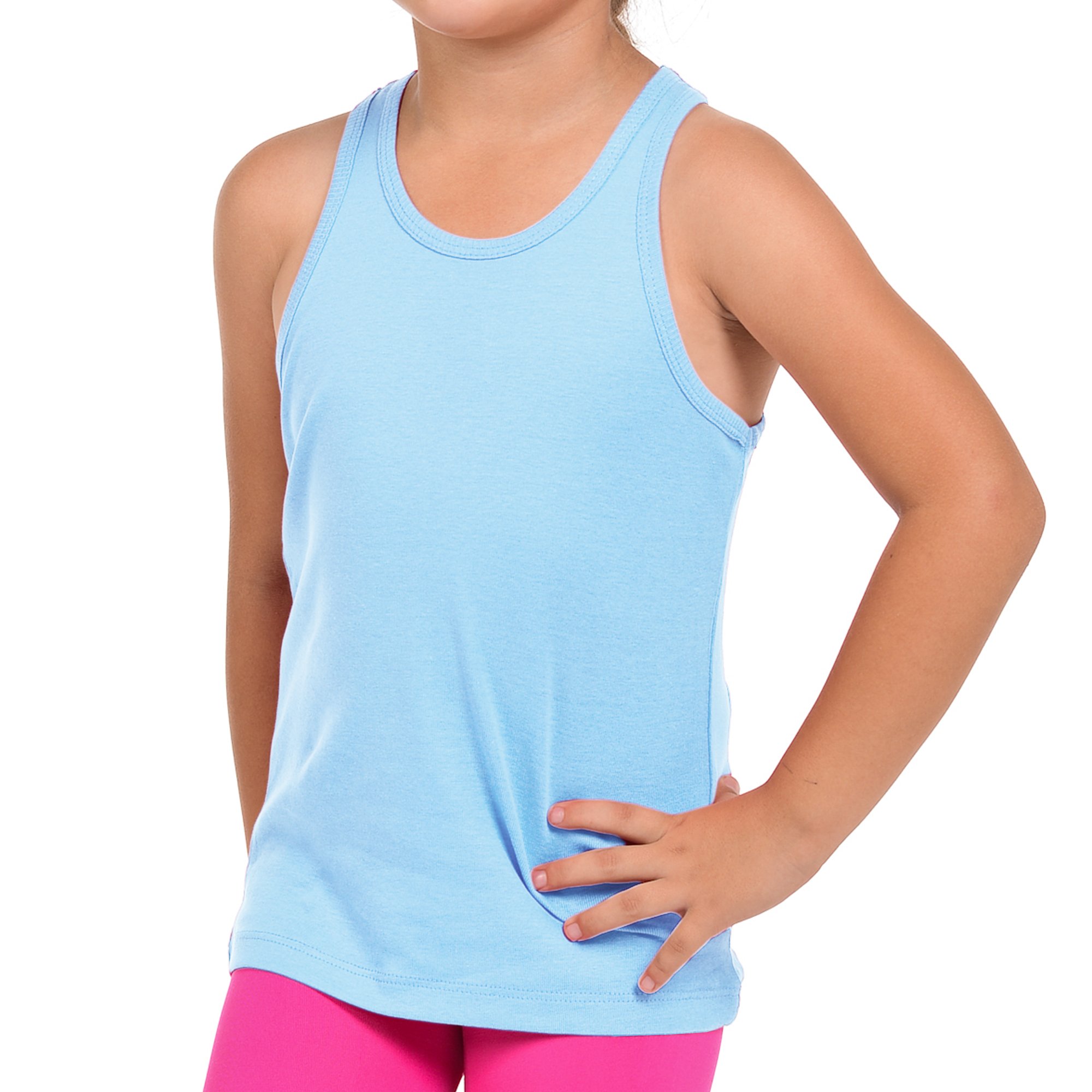 FRESH TEE Girls' Racer Back Tank Top Tunic - Soft Cotton Summer Dress for Kids - Perfect for Playdates, Beach Outings & Casual Wear