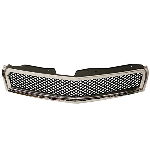 09-12 Chevy Traverse Front Grill Grille Assembly - Chrome Shell with Black Insert | Replacement for 2009-2012 Chevrolet Traverse | Enhances Vehicle Appearance & Style