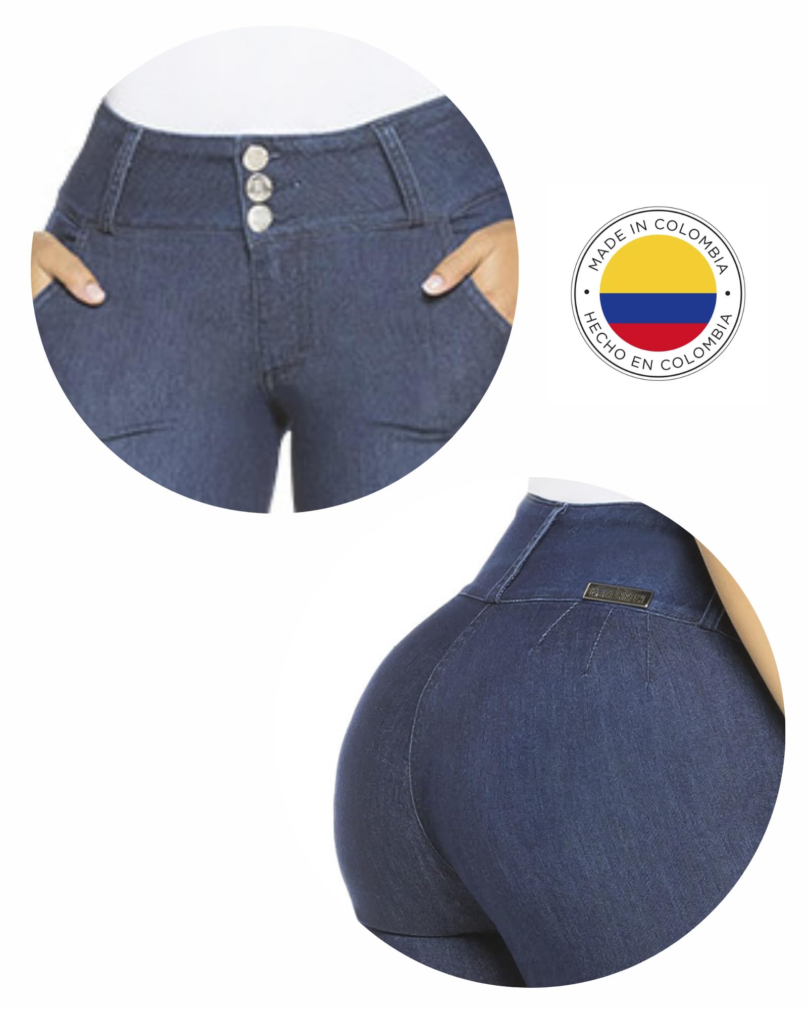 J8915 - Women's Colombian Bootcut Jeans - Mid-Rise Stretch Curvy Fit Jean with Butt-Lifting Effect | Perfect for Casual Wear, Office Outfits & Night Out