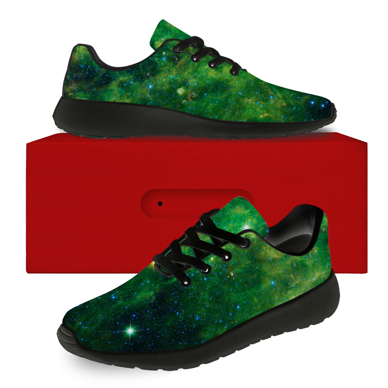Unisex Galaxy Print Running Shoes - Men's Size 9.5/Women's 11 - Space Themed Walking & Tennis Sneakers for Men & Women - Perfect for Jogging, Gym Workouts & Casual Wear - Black Cosmic Design Gift for Boys & Girls