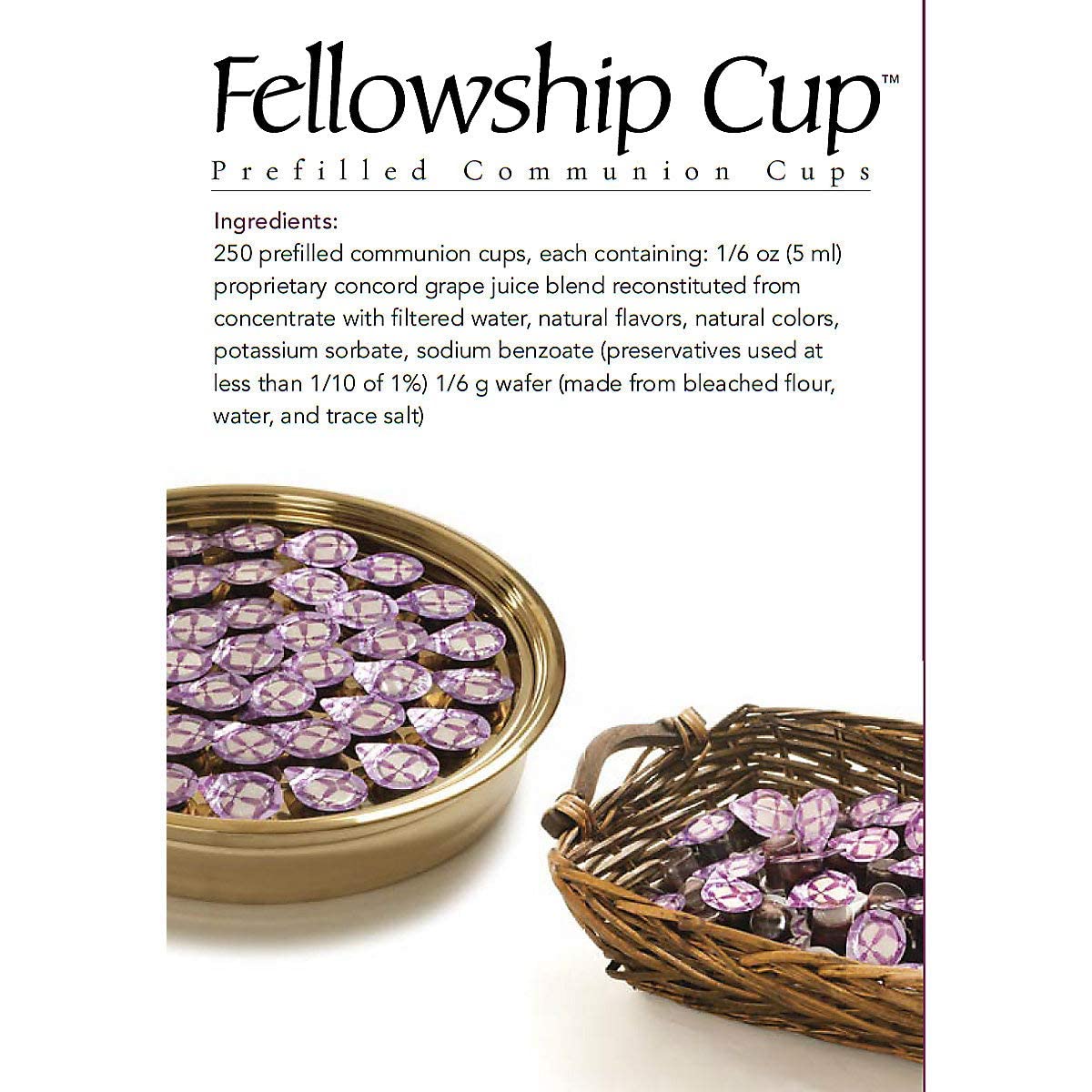 Broadman Church Supplies Pre-filled Communion Cup Set with Juice & Wafer - 250 Count for Church Services, Holy Communion, and Religious Ceremonies