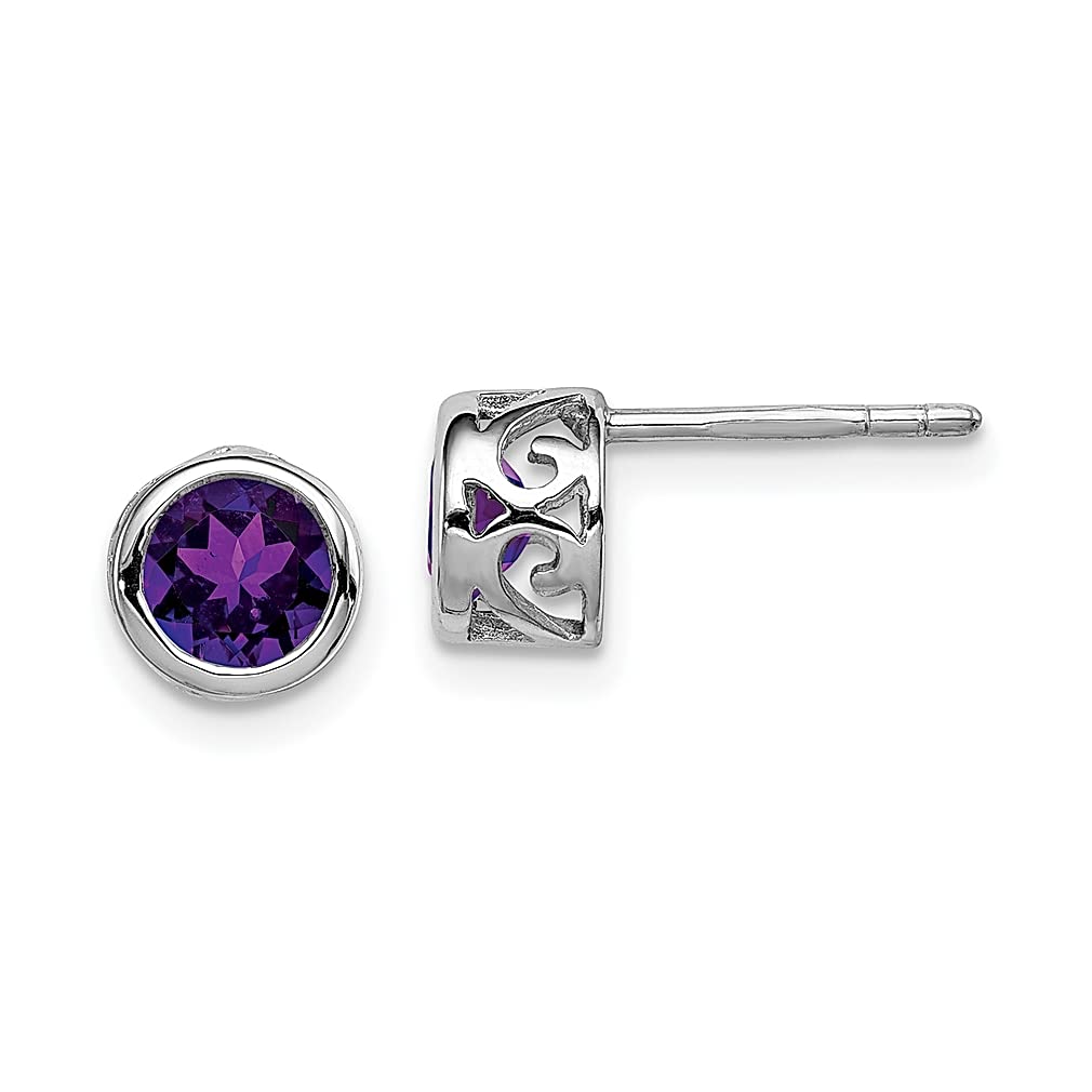 925 Silver Amethyst Stud Earrings for Women - February Birthstone Jewelry Gift for Her - Perfect for Everyday Wear & Special Occasions