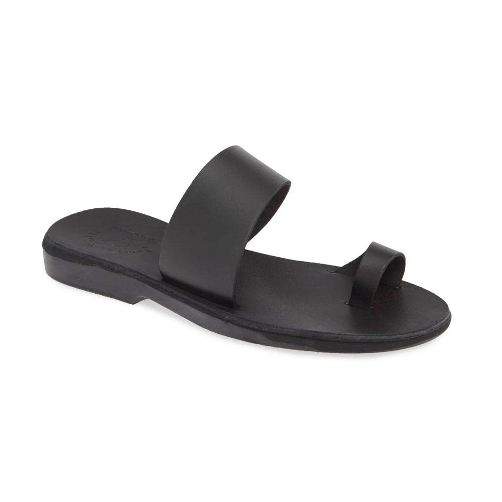 Women's Leather Toe Loop Sandals - Comfortable Slide Flip Flops for Beach, Pool & Summer Outfits | Abra