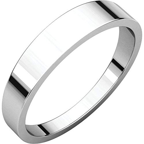 4mm Sterling Silver Flat Tapered Wedding Band Ring - Size 11 - Perfect for Men's & Women's Wedding, Anniversary, or Promise Rings