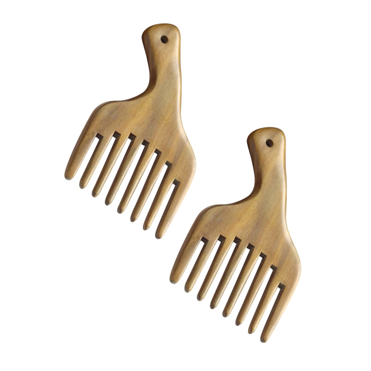 Healifty 2 Pack Sandalwood Wooden Wide Tooth Massage Comb - Scalp Massager for Women & Men, Natural Wood Hair Comb for Detangling & Relaxation - Perfect for Home, Salon & Travel Use