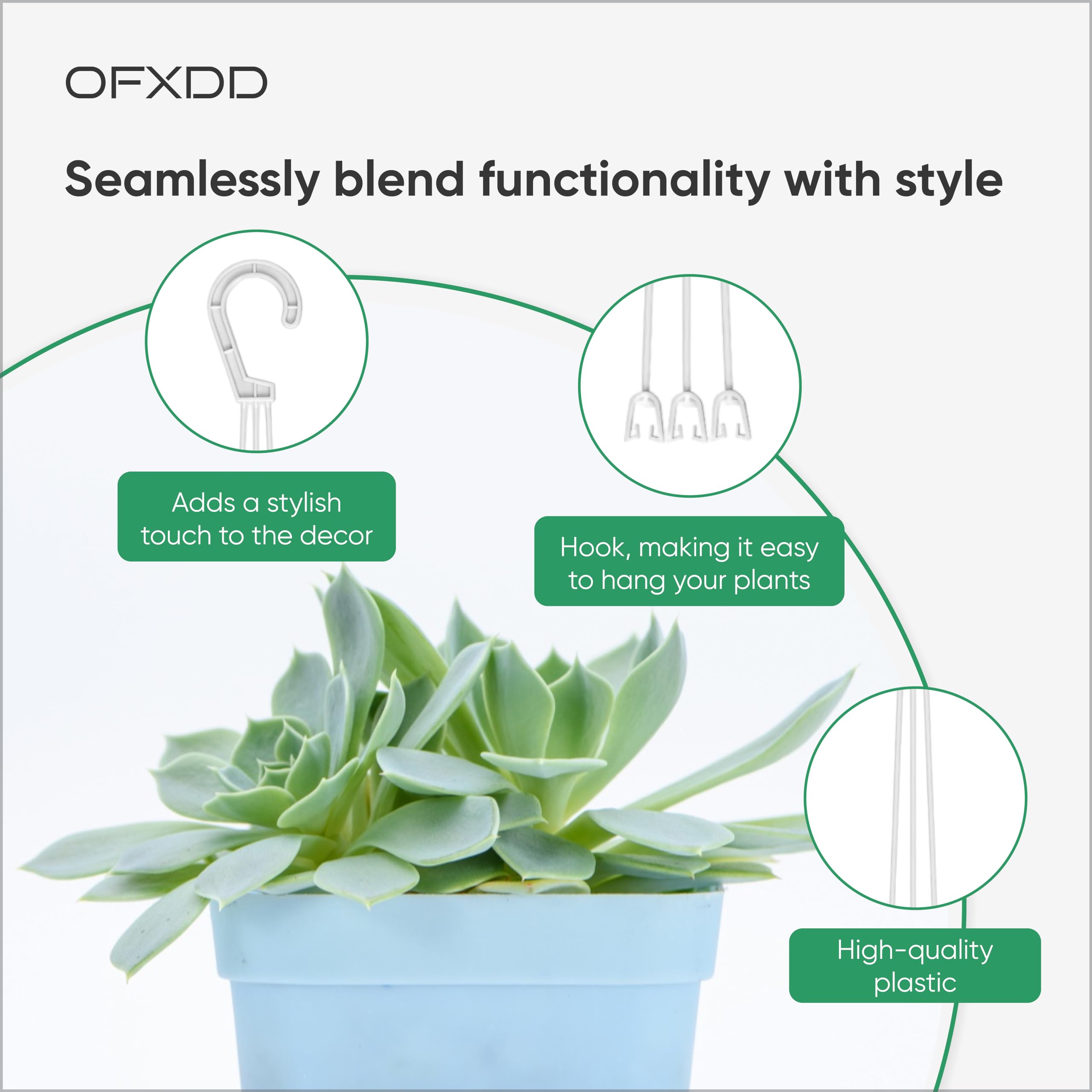 5 Pack Plastic Hanging Planters with Hooks for Indoor & Outdoor Plants - Flower Pots, Vegetable & Fruit Planters - Perfect for Balcony, Garden, Patio Decor