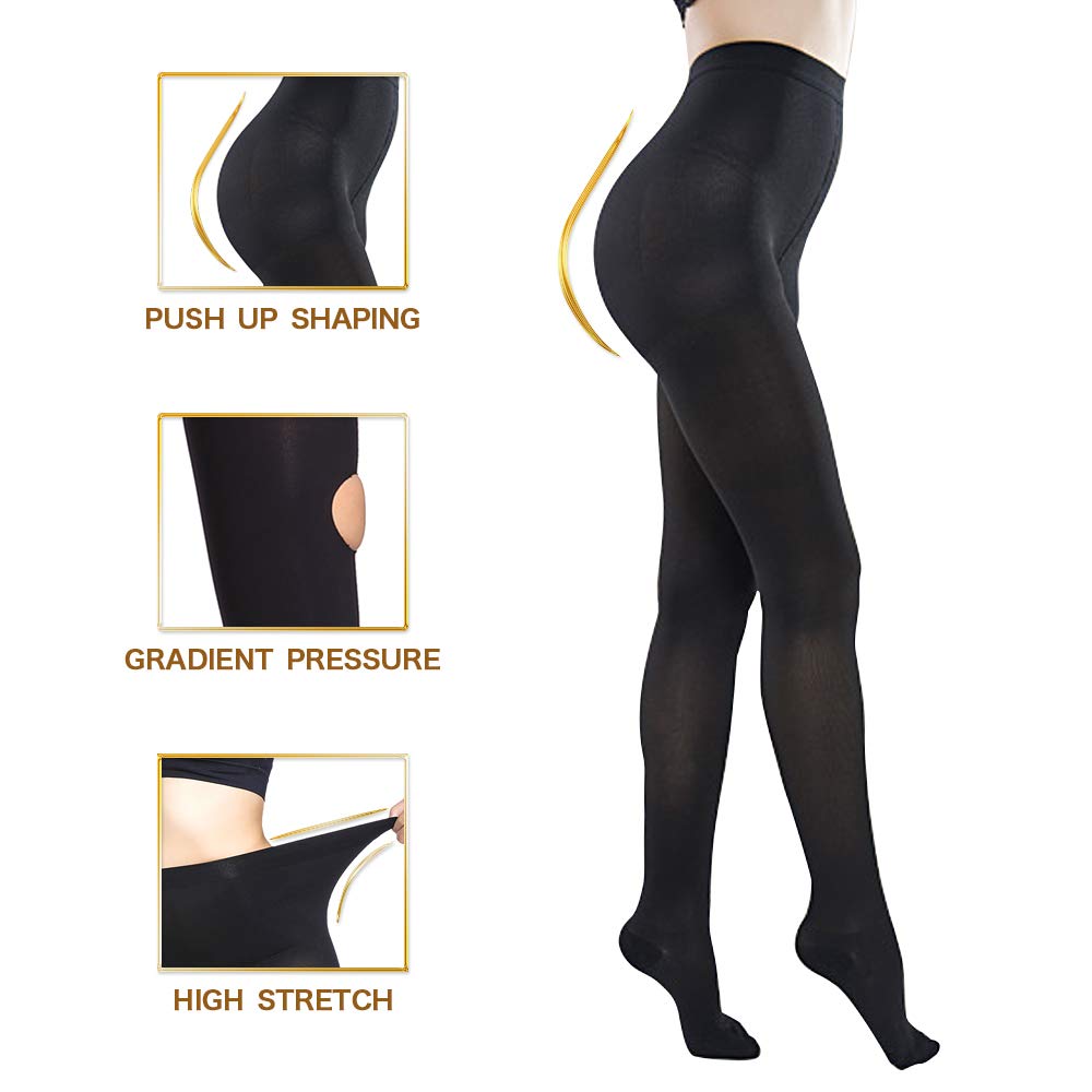 20-30 mmHg Compression Pantyhose for Women & Men - Closed Toe Gradient Support Stockings for Varicose Veins Relief - Ideal for Travel, Work & Medical Use