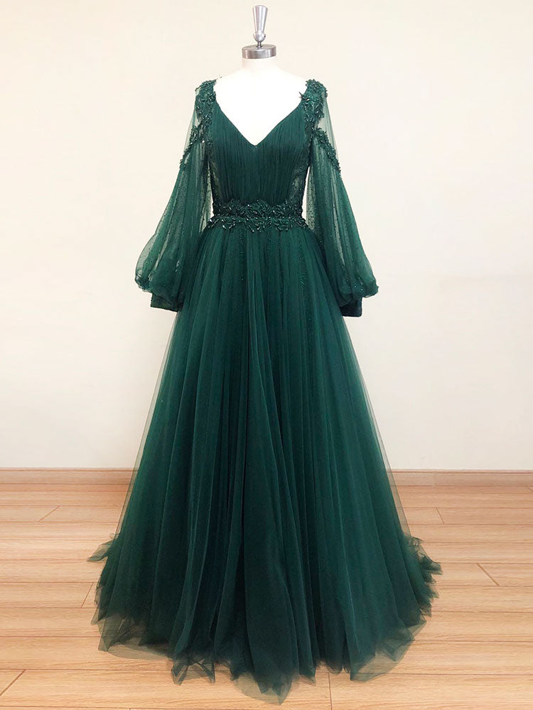 Elegant Green Tulle Maxi Dress for Women - Boho Chic Long Evening Gown for Weddings, Parties & Special Occasions