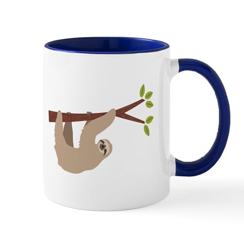 White/Navy Inside - Sloth Mugs