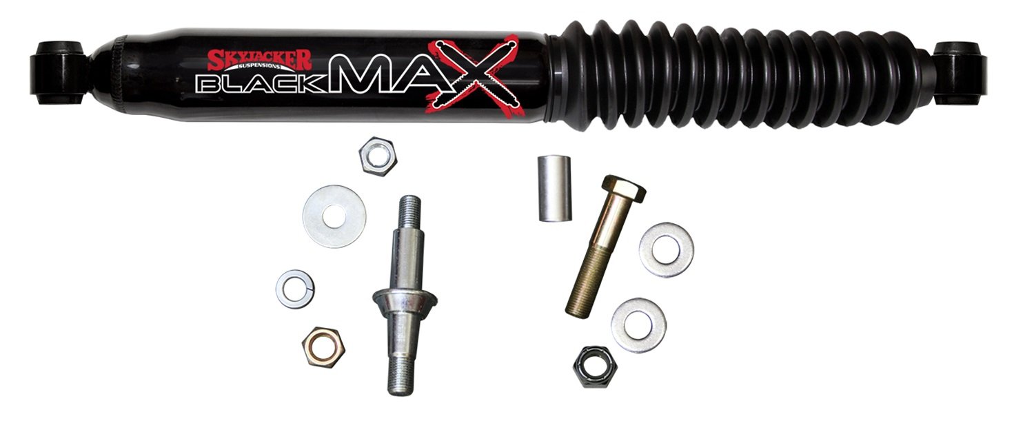 Skyjacker 8011 Heavy Duty Steering Stabilizer with Mounting Bracket - Black Shock Absorber for Off-Road Trucks & Jeeps | Improves Handling on Rough Terrain & High-Speed Driving