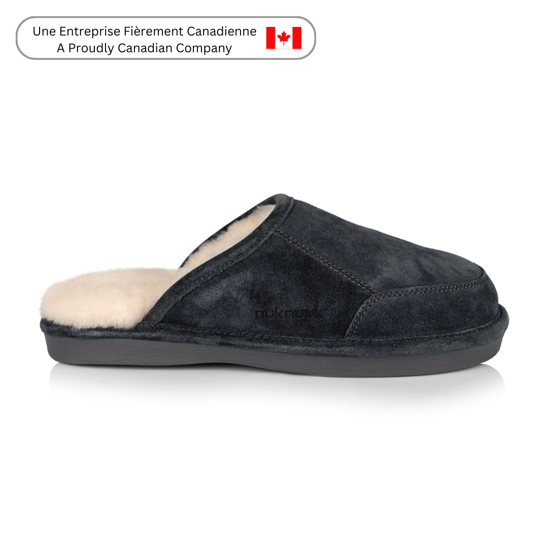 Brandon Men's Comfortable Grey House Slippers - Cozy Indoor/Outdoor Slides for Home, Lounge & Backyard Use