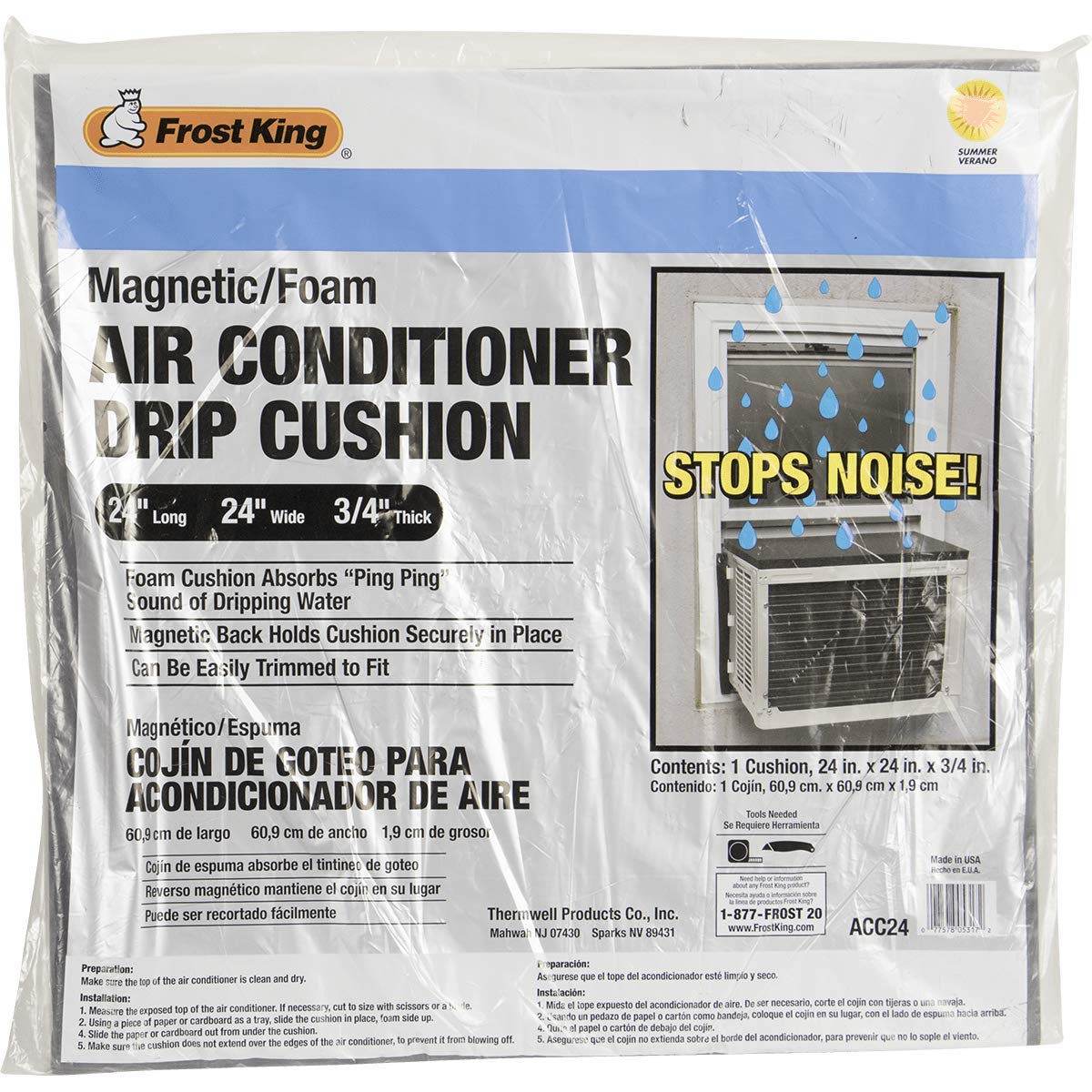 Frost King Air Conditioner Drip Pad - Absorbent AC Condensation Mat for Window & Portable Units - Prevents Water Damage on Floors & Windowsills