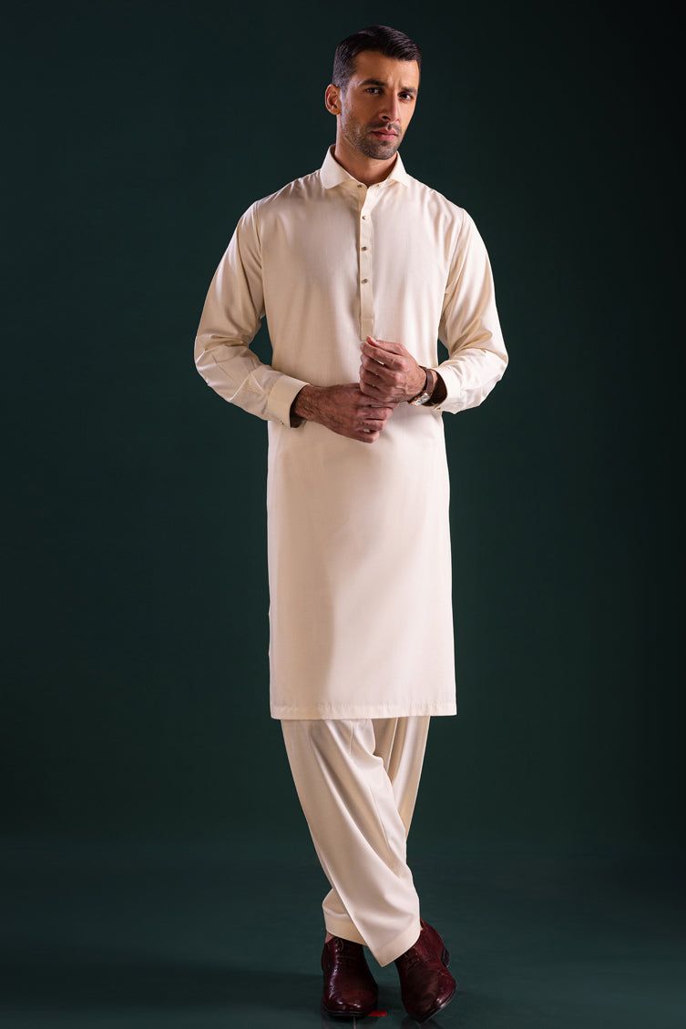 Blended Cream Shalwar Kameez Outfit for Women - Traditional Pakistani Dress for Cast & Crew - Perfect for Weddings, Festivals & Cultural Events