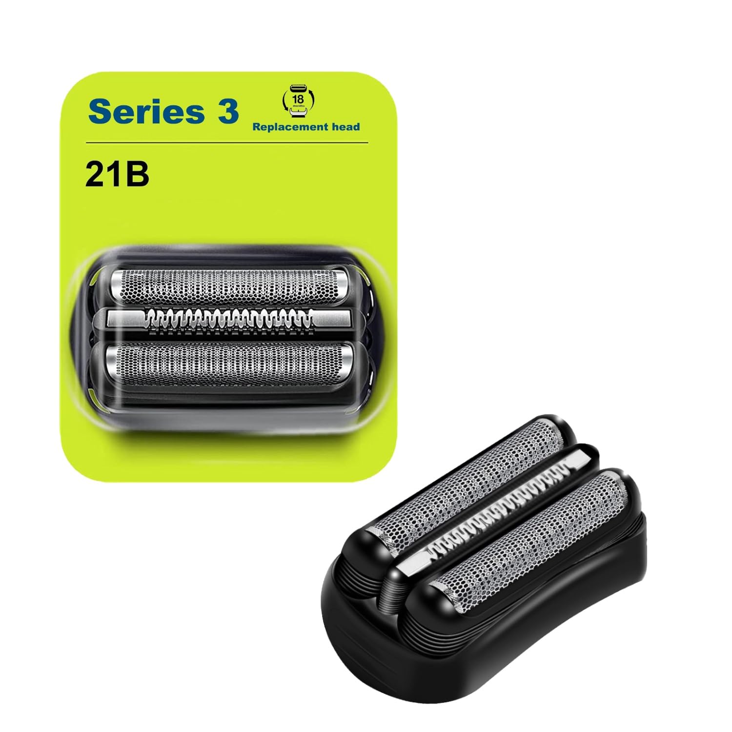 Braun Series 3 Replacement Shaver Head 21B - Compatible with Braun 300s & 310s Electric Razors - Precision Trimmer Blades for Smooth Shaving at Home or Travel