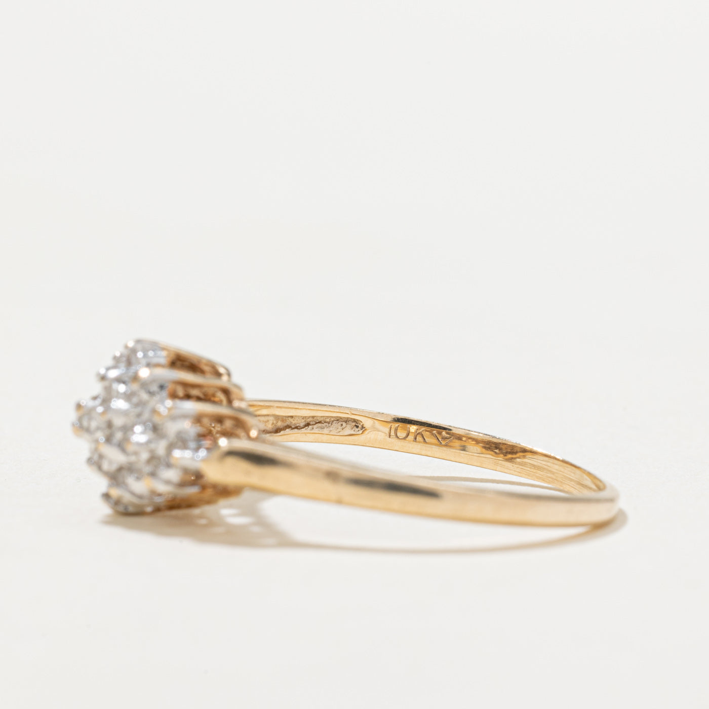 0.12ctw Diamond Cluster Ring for Women - Size 6.5 | Elegant Wedding, Engagement & Anniversary Jewelry Gift | Perfect for Bridal, Party & Special Occasions