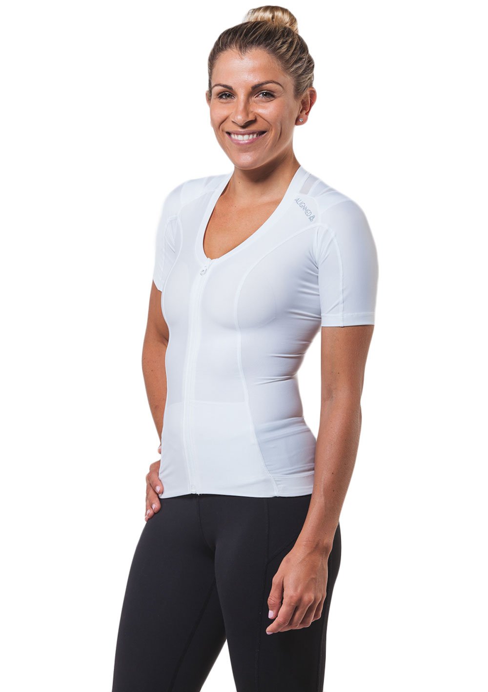 ALIGNMED Posture Shirt 2.0 for Women - Adjustable Zipper Back Support Shirt | Improve Posture & Reduce Back Pain | Perfect for Office Work, Yoga & Daily Wear
