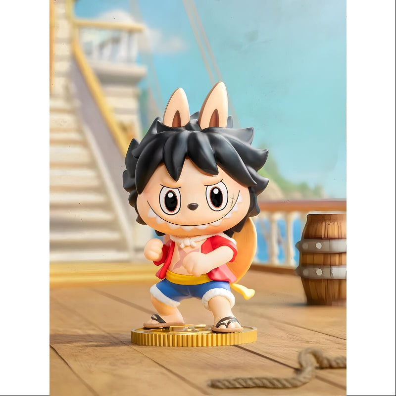 Labubu The Monsters X One Piece Anime Collectible Figure Set - Complete Series with Open Box Display | Perfect for Anime Fans, Home Decor & Gift Giving