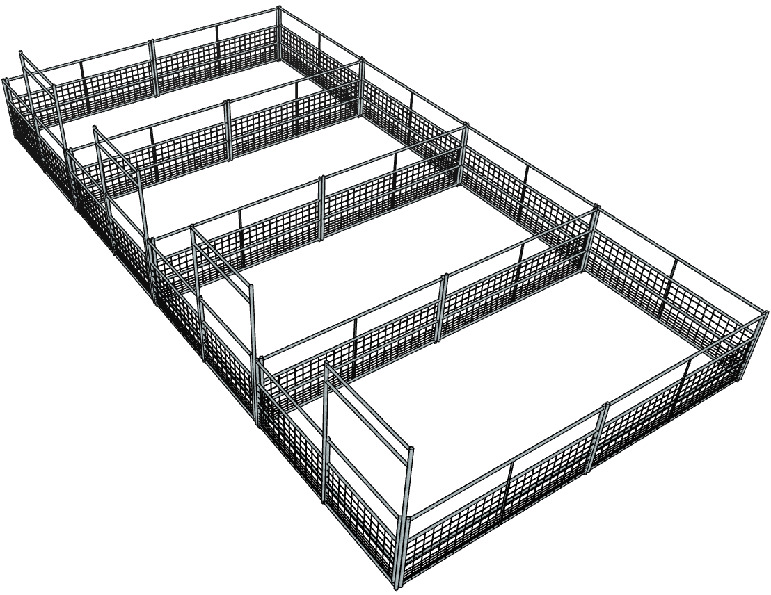 4 Rail Galvanized 10ft x 20ft Horse Stall Panels with Mesh - Heavy Duty Side by Side Stall Kits for Barns, Arenas & Pastures