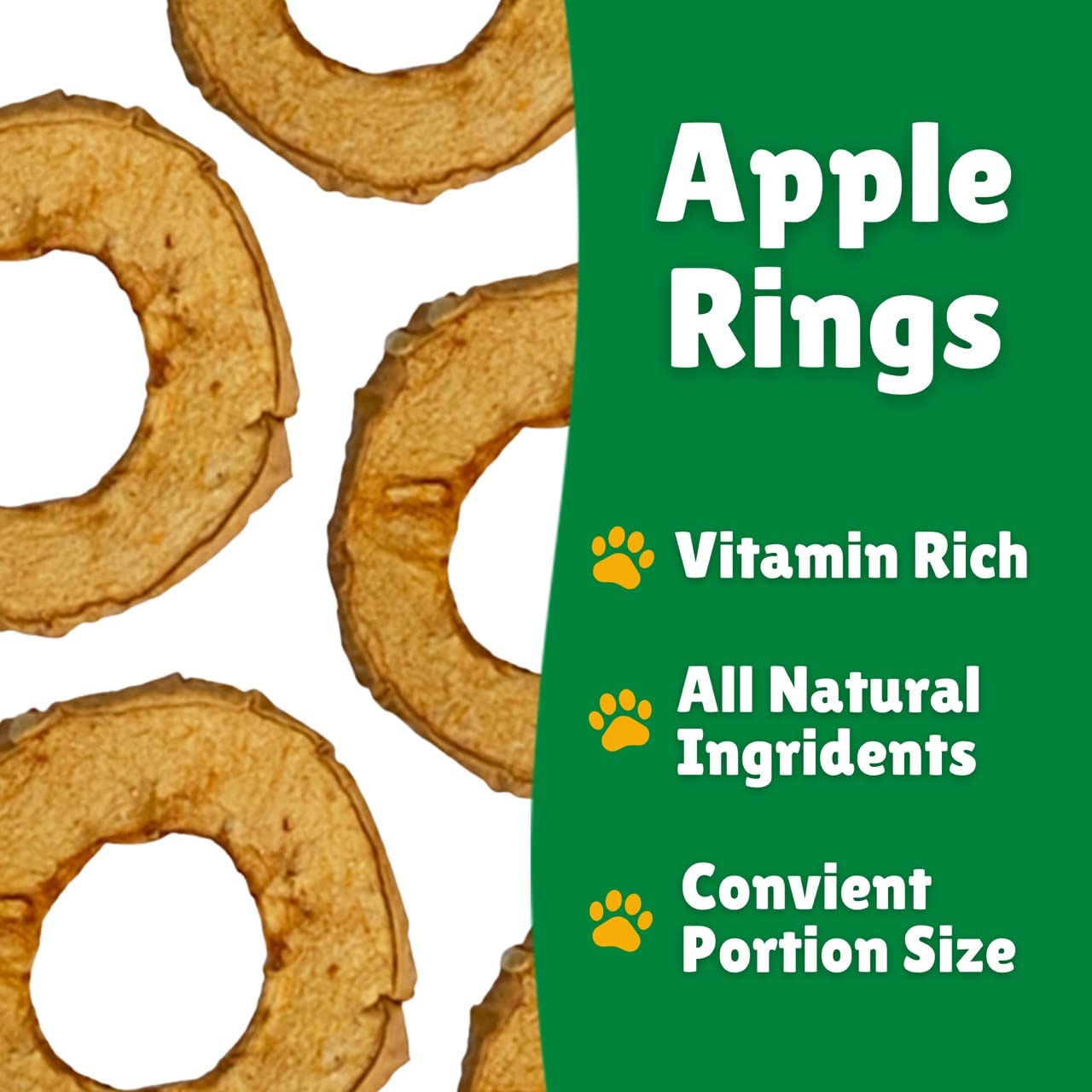 Premium Thin & Crispy All-Natural Apple Rings Dog Treats – Vegetarian, Real Fruit, 5 oz – Healthy Snacks for Training, Rewards & Dental Care
