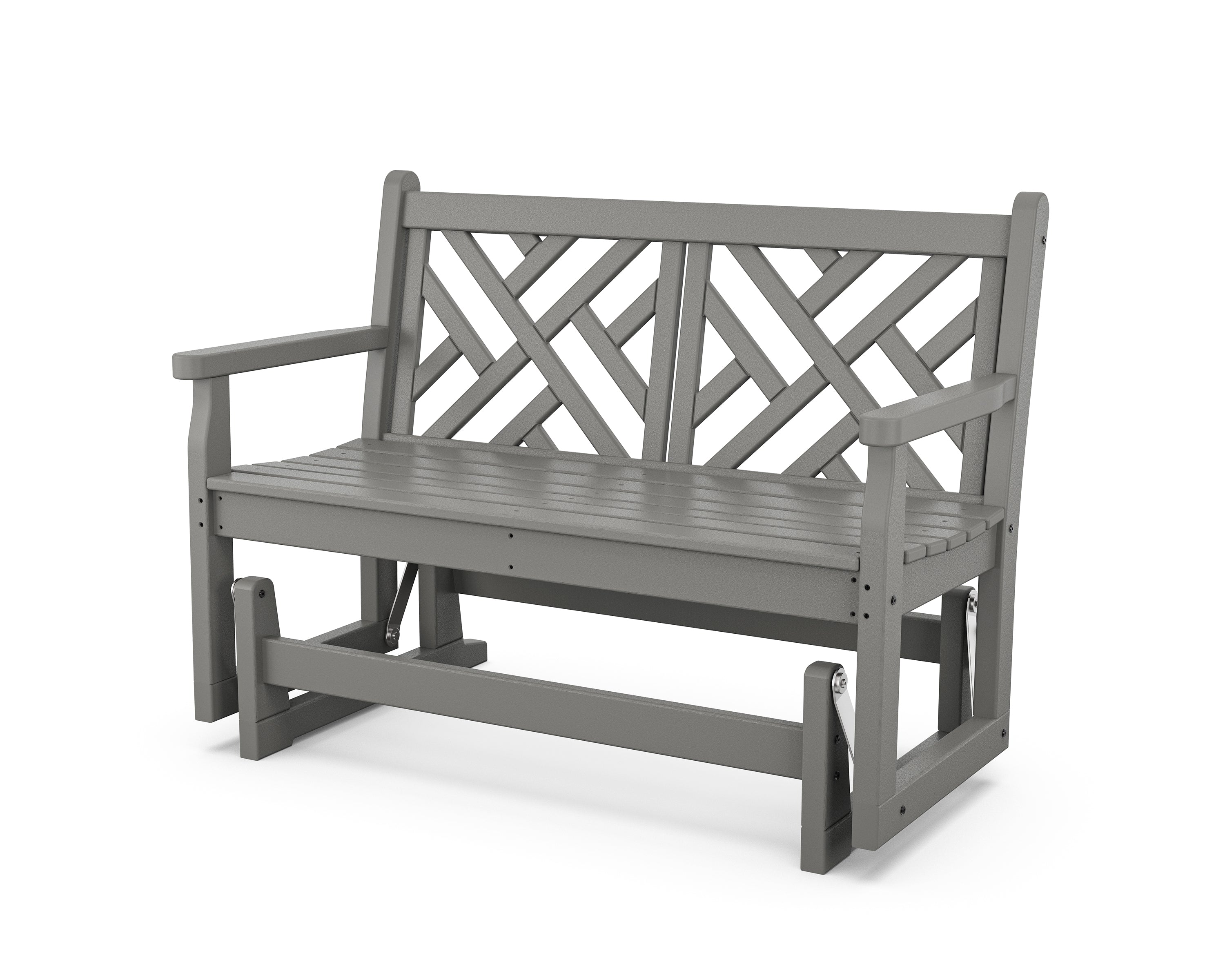 POLYWOOD Chippendale Glider - Classic Outdoor Rocking Chair with Weather-Resistant HDPE Material - Perfect for Patio, Garden, and Porch Relaxation