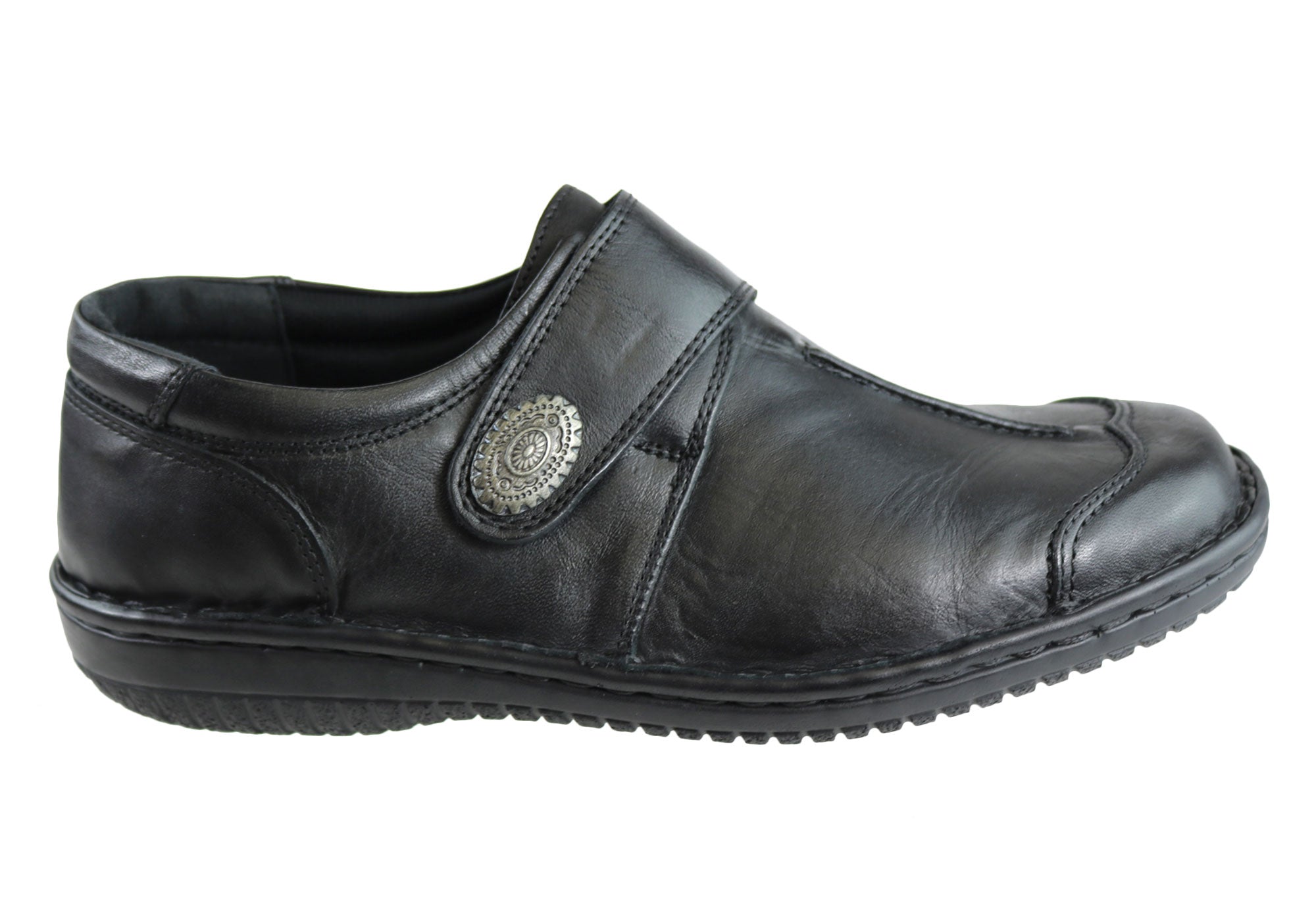 **Cabello Comfort 5072 Women's Wide Fit Leather Shoes with Adjustable Strap – Perfect for Work, Travel & Everyday Comfort**
