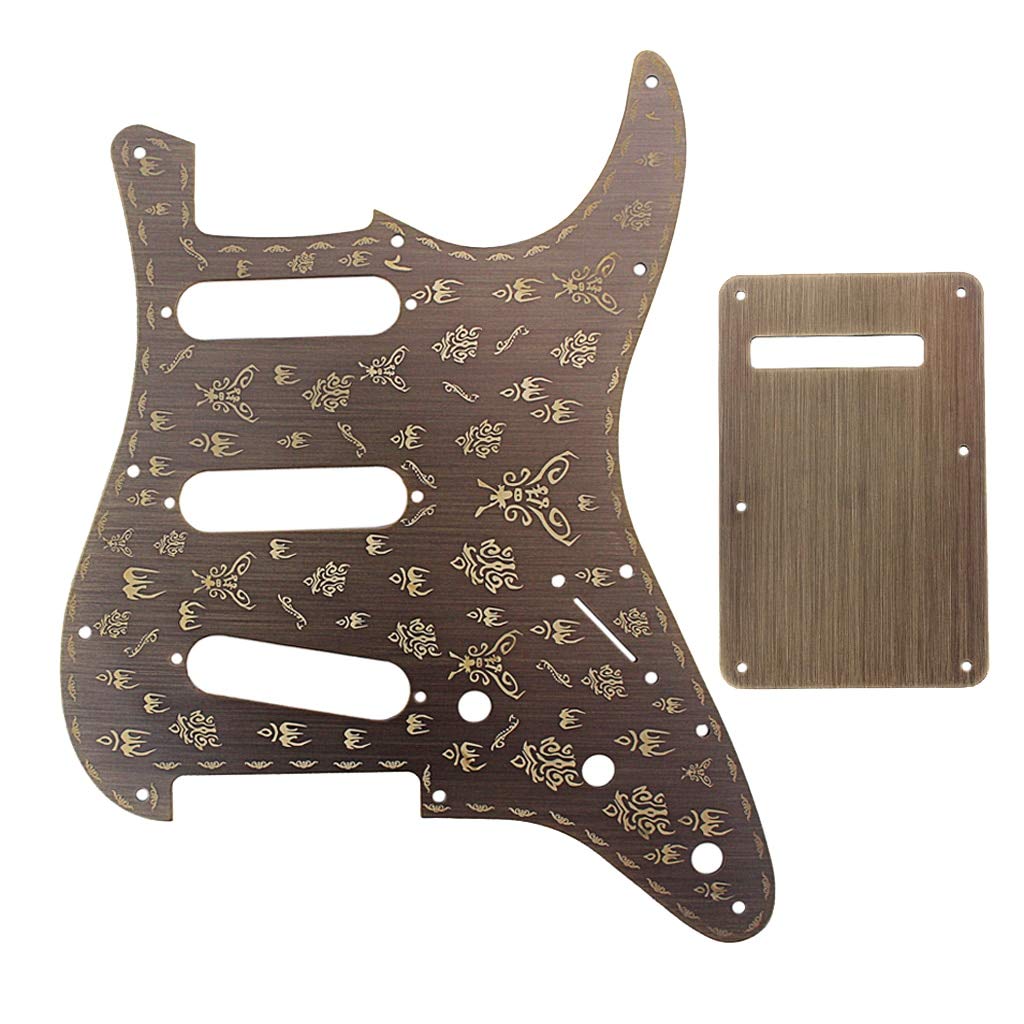 Aluminum Alloy Guitar Pickguard & Backplate Set for ST Style Electric Guitar - Bronze Finish | Scratch Protection & Enhanced Aesthetics for Performances & Studio Recordings