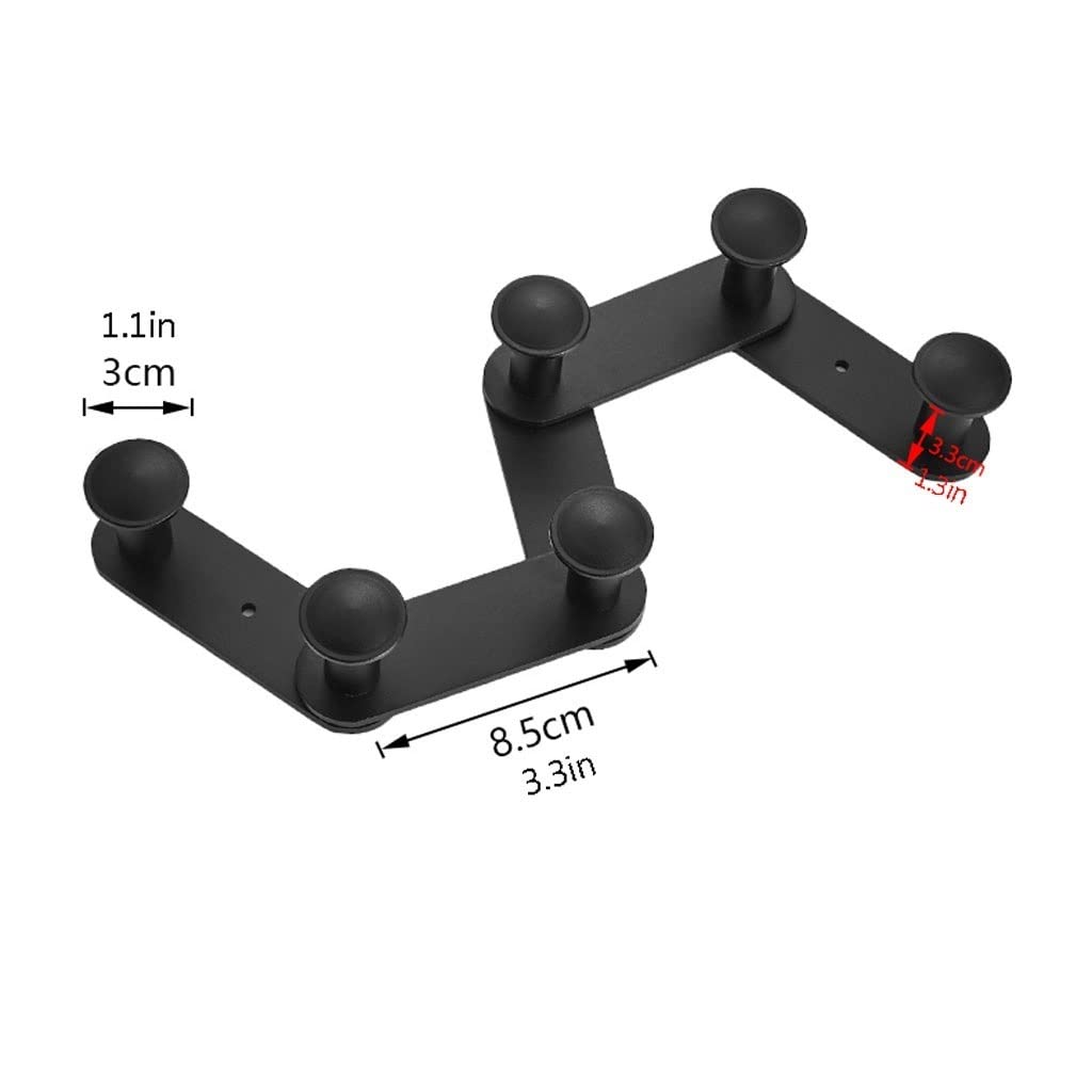 Adjustable Telescopic Folding Wall Hook - Space Saving Coat Rack for Entryway, Kitchen, Bedroom & Bathroom - Black Wall Mounted Hanger Organizer - Perfect for Hanging Coats, Hats, Bags & Towels