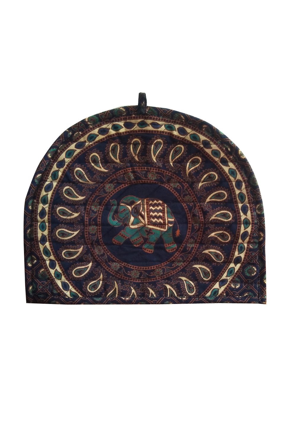 Shubhlaxmifashion Indian Cotton Mandala Blue Elephant Printed Tea Cosy - Insulated Tea Pot Cover, Traditional Floral Tea Warmer, Handmade Tea Cozies for Home Decor & Gift Giving - Perfect for Afternoon Tea, Kitchen Decor, and Housewarming Presents