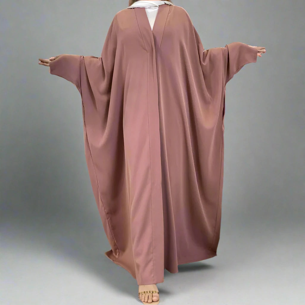 10 Color Options Nida Open Abaya Dress - Modest Muslim Women's Prayer Dress for Mosque, Home & Special Occasions