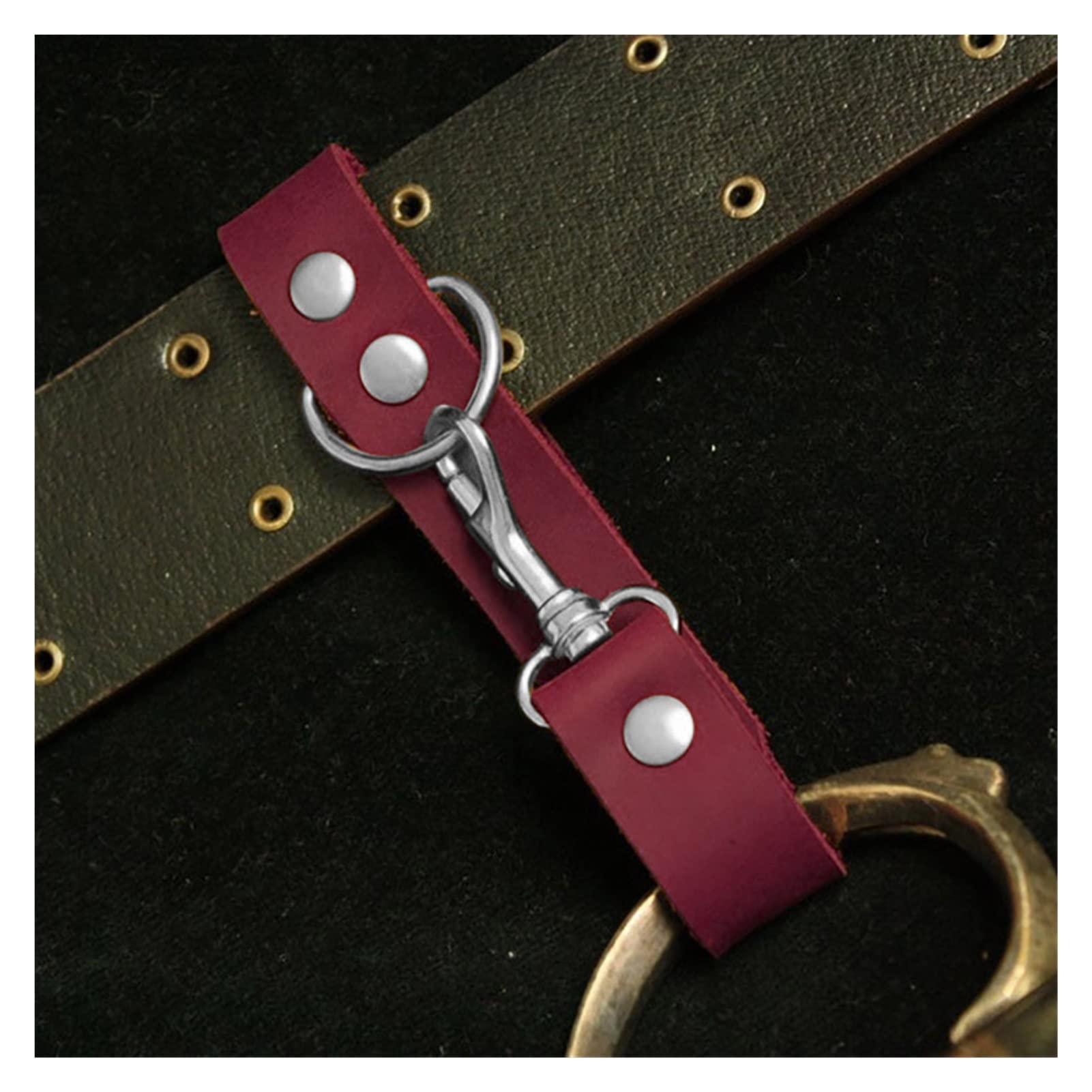 Medieval Gothic Pirate Mug Strap - Leather Beer Stein Holder & Frog Belt Cup Hook - Renaissance Festival Accessory for Cosplay, Knight Props & TV Costumes (Red, One Size) - Perfect for Renaissance Faires, Themed Parties & Historical Reenactments