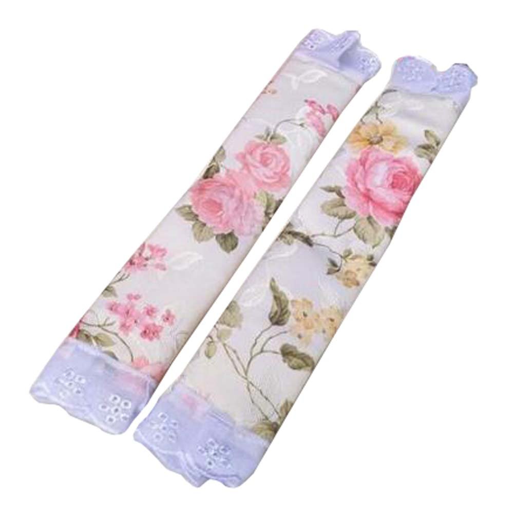 Black Refrigerator Door Handle Covers - 2 Pack Oven Handle Protectors with Floral Design | Heat-Resistant Kitchen Accessories for Safe Cooking & Baking