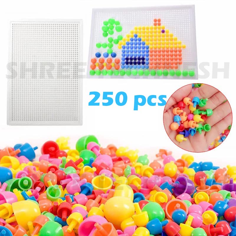 SHREE TECHNESH® Creative Peg Board Jigsaw Puzzle - Wooden Brain Teaser Game for Kids & Adults - Perfect for Family Fun, Stress Relief & Cognitive Development