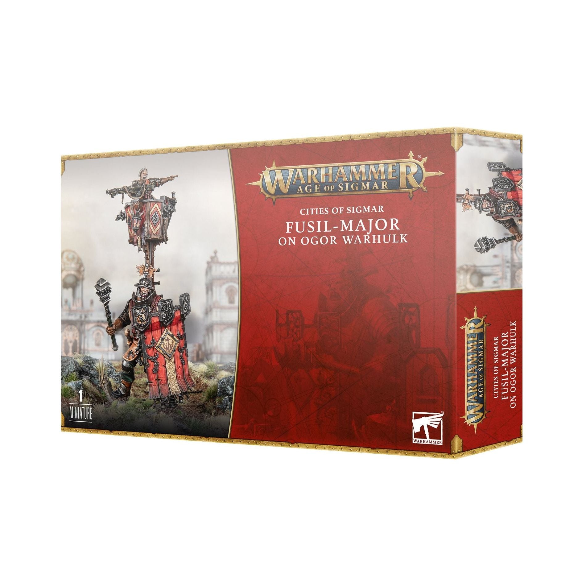 Cities of Sigmar Fusil Major on Ogor Warhulk - Warhammer Age of Sigmar Miniature for Tabletop Wargaming & Fantasy Battles