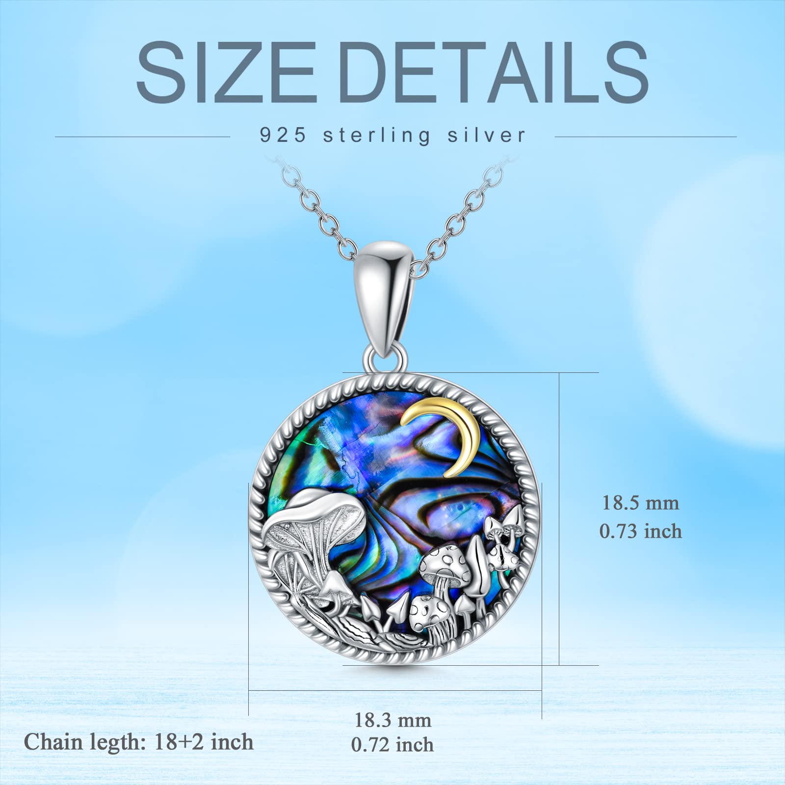 925 Sterling Silver Mushroom Frog Necklace - Cute Botanical Jewelry Gift for Women, Wife, Girlfriend, Sister - Perfect for Birthday, Anniversary & Everyday Boho Style Accessories