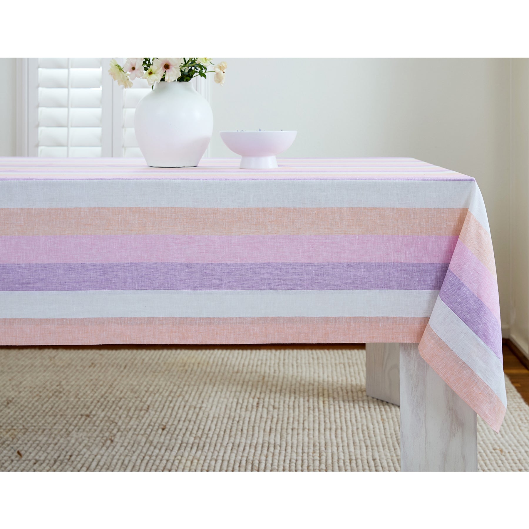 Premium Gelato Stripe Tablecloth - Waterproof & Wrinkle-Resistant Rectangular Table Cover for Dining, Parties & Outdoor Events