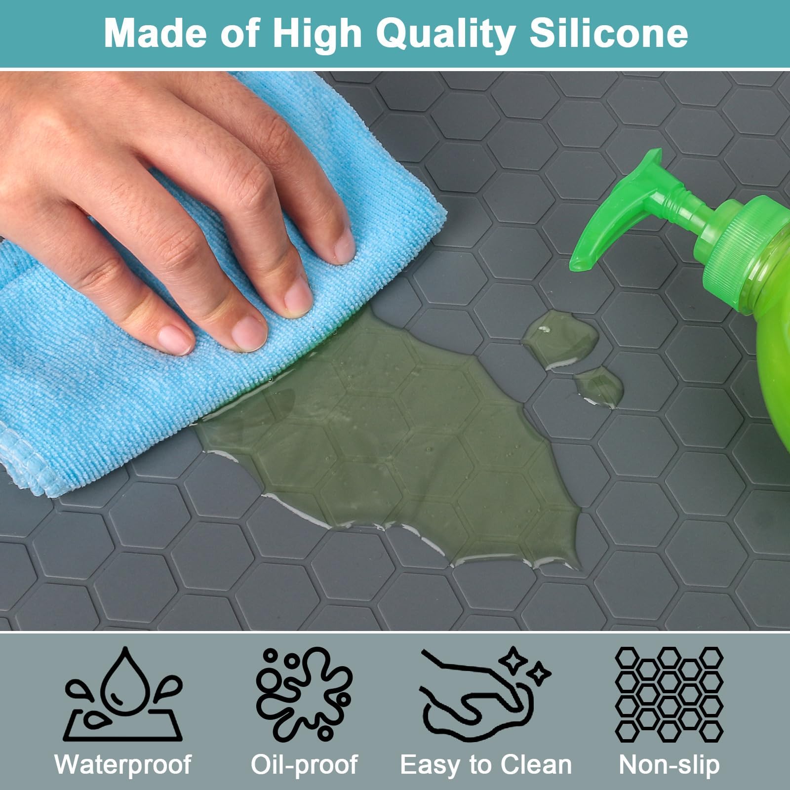 Non-Slip Waterproof Silicone Under Sink Mat 31