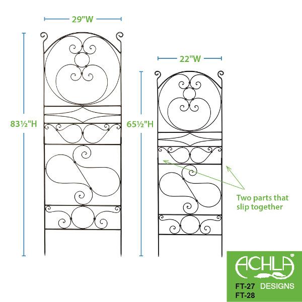 Ferro Firenze Garden Trellises - Decorative Metal Plant Supports for Climbing Flowers, Vines & Roses | Perfect for Outdoor Gardens, Patios & Vertical Landscaping