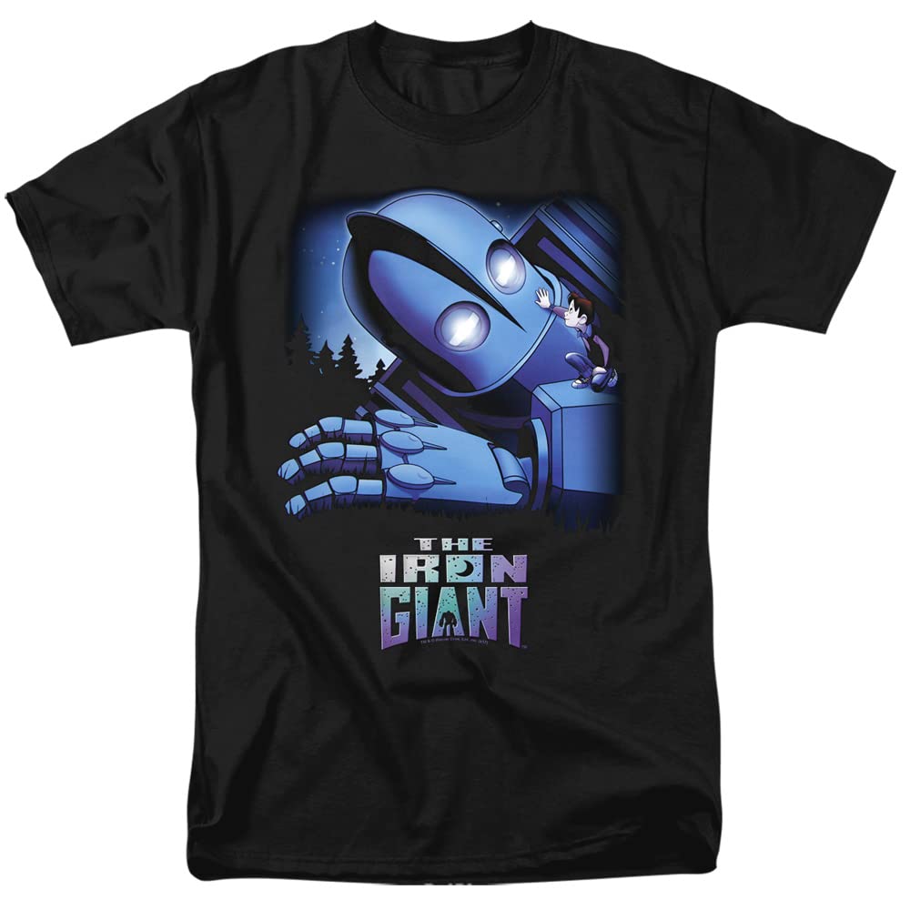 Popfunk Classic Iron Giant & Hogarth Unisex Adult T-Shirt | Vintage Cartoon Movie Tee | Casual Wear & Gift for Fans