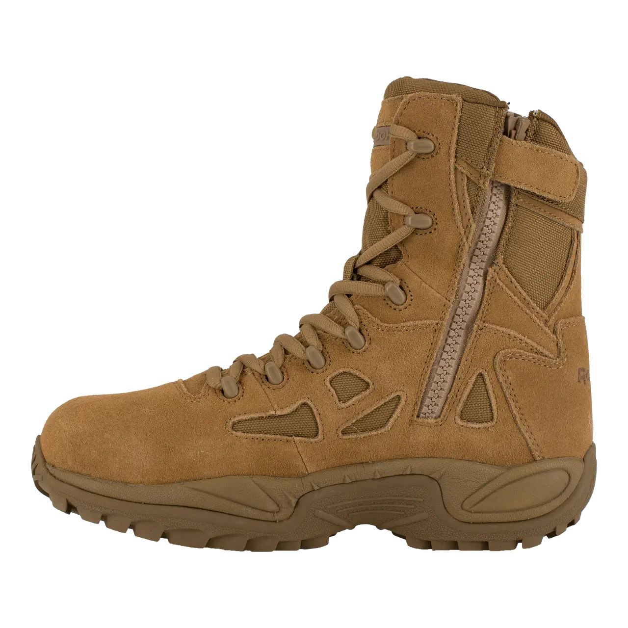 8 Inch Composite Toe Side Zip Tactical Work Boots - Rapid Response RB Military Grade Coyote Brown for Construction, Security & Outdoor Work
