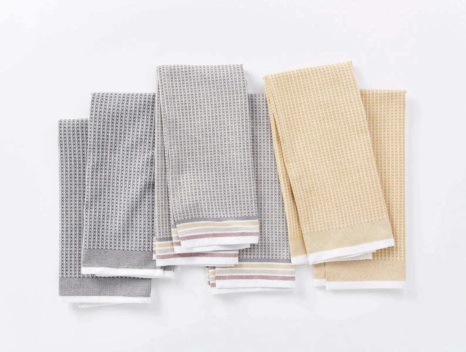 Premium Organic Waffle Weave Kitchen Towels Set of 6 - Super Absorbent & Eco-Friendly Dish Cloths for Cooking, Baking & Home Cleaning