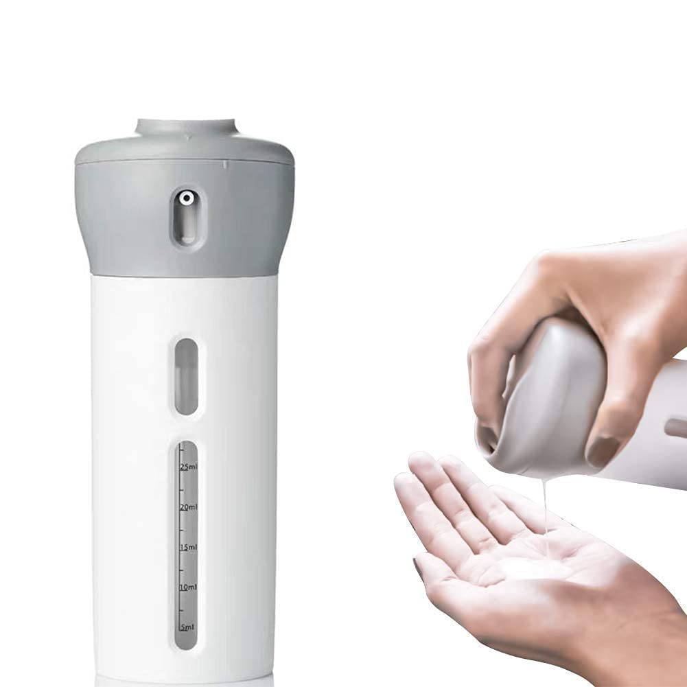 DHVAJ 4-in-1 Travel Dispenser Bottle Set - 1PC Refillable Leak-Proof Squeeze Bottles for Shampoo, Conditioner & Toiletries | Perfect for Air Travel, Gym & Vacation Essentials