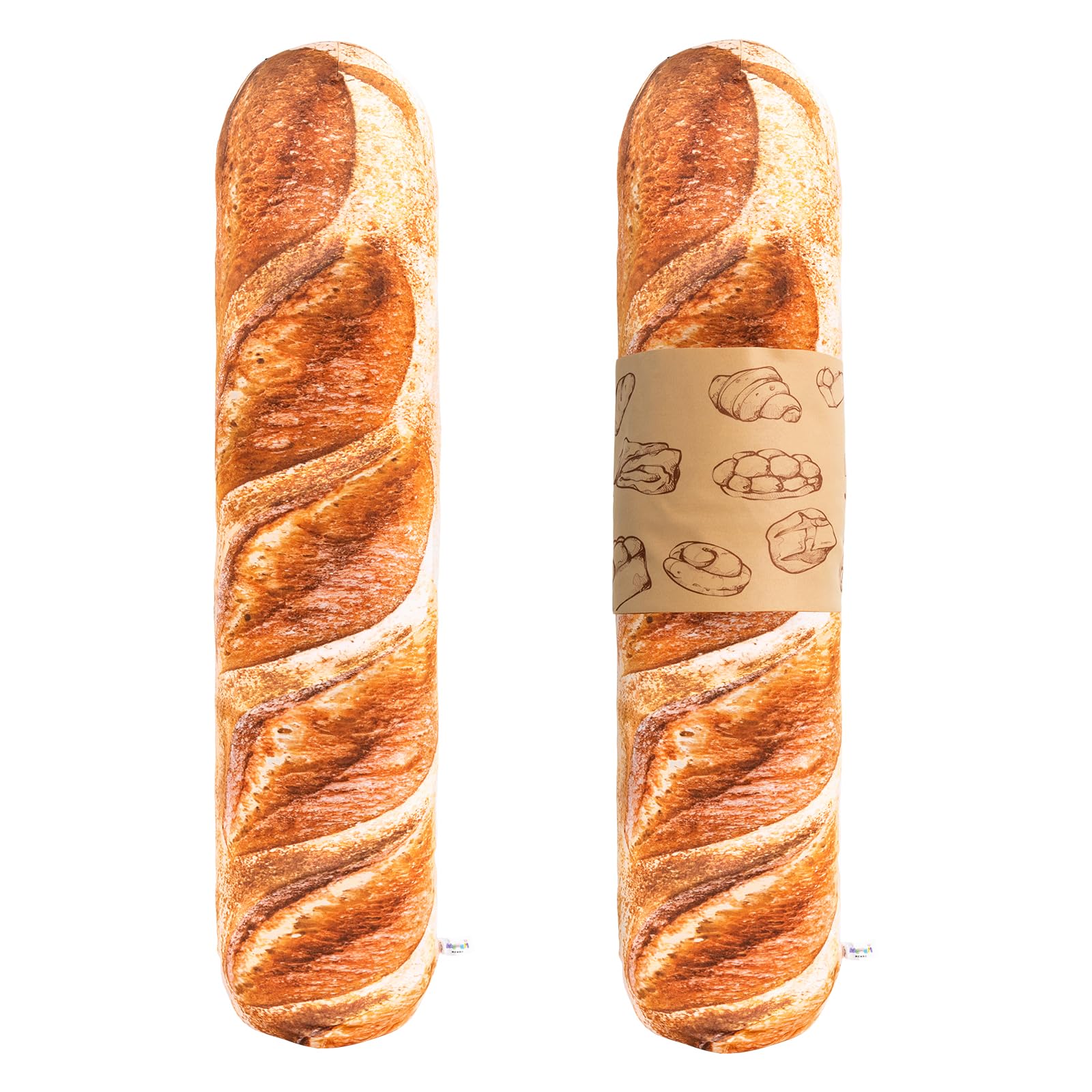 3D Simulation Bread Plush Pillow - Soft Butter Toast Body Pillow, Lumbar Support Cushion, Baguette-Shaped Stuffed Toy Gift for Kids & Adults (44 Inches) - Perfect for Home Decor, Office Comfort & Anime Cosplay
