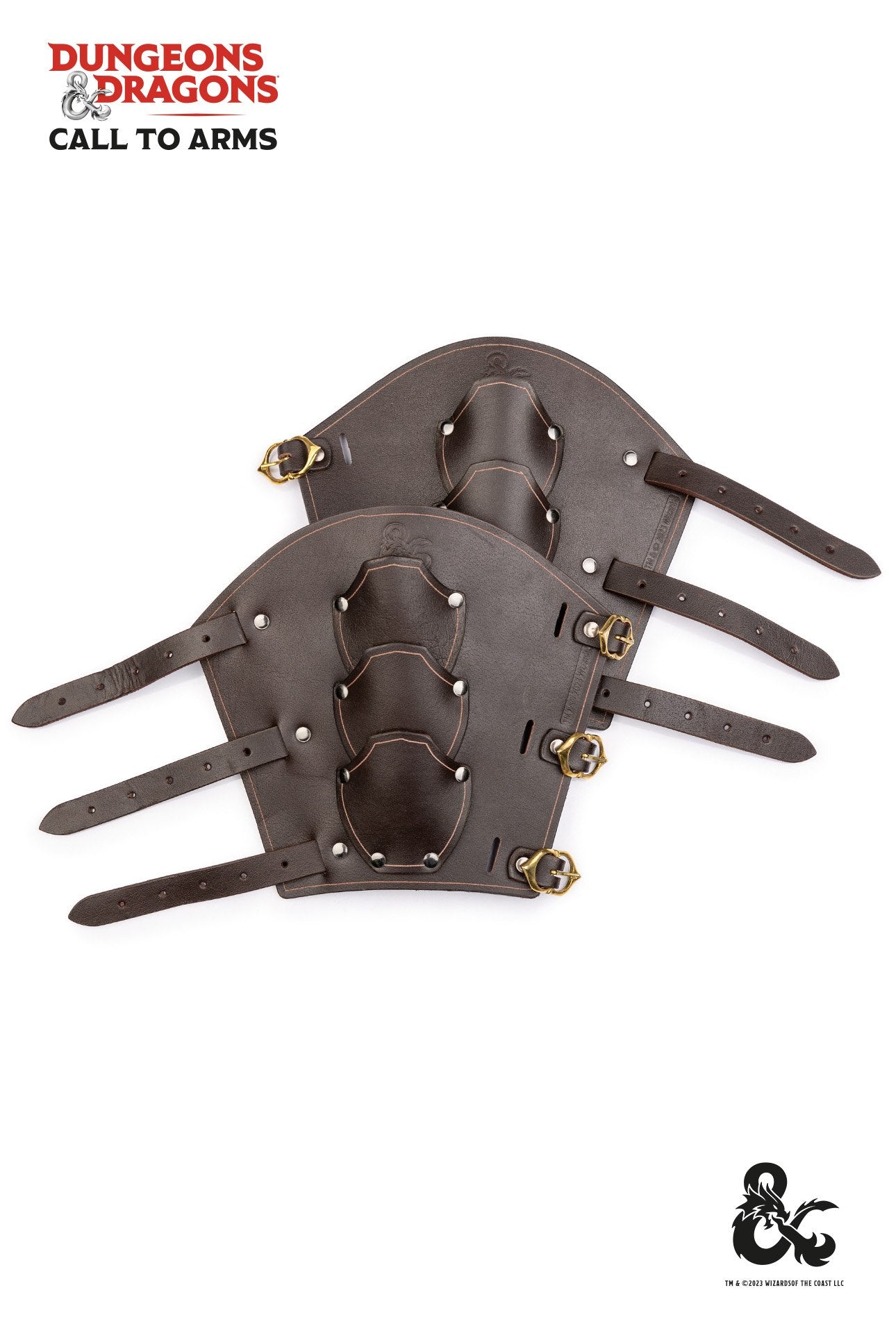 Dungeons & Dragons Fighter Leather Bracers - Brown Medieval Fantasy Armor for LARP, Cosplay & Tabletop RPG Gaming