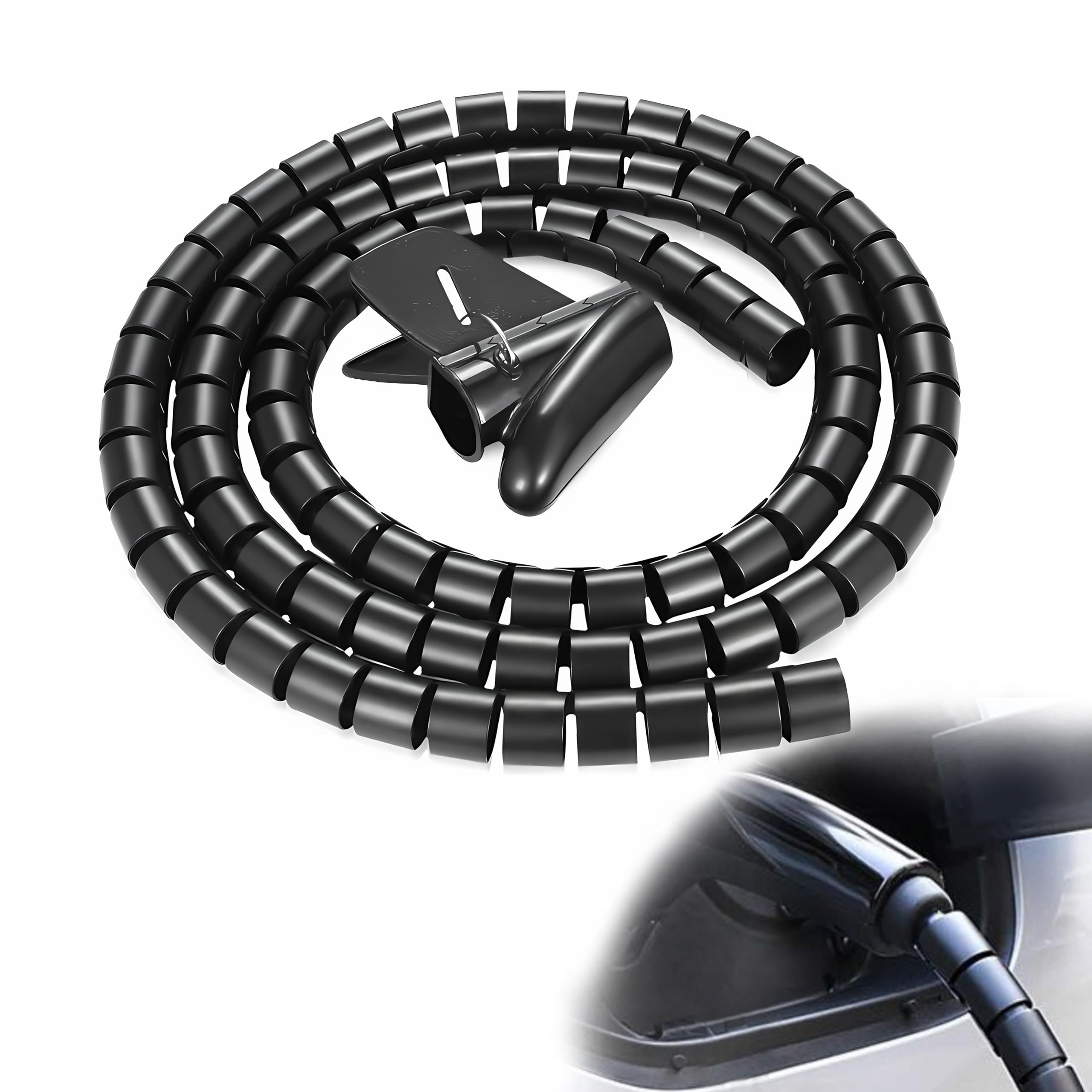 23FT EV Charger Cable Protector - Heavy Duty Electric Car Charging Cord Sleeve | Wear & UV Resistant | Pet Proof & Flexible Design | Prevents Tread & Door Damage | Perfect for Home & Public Charging Stations