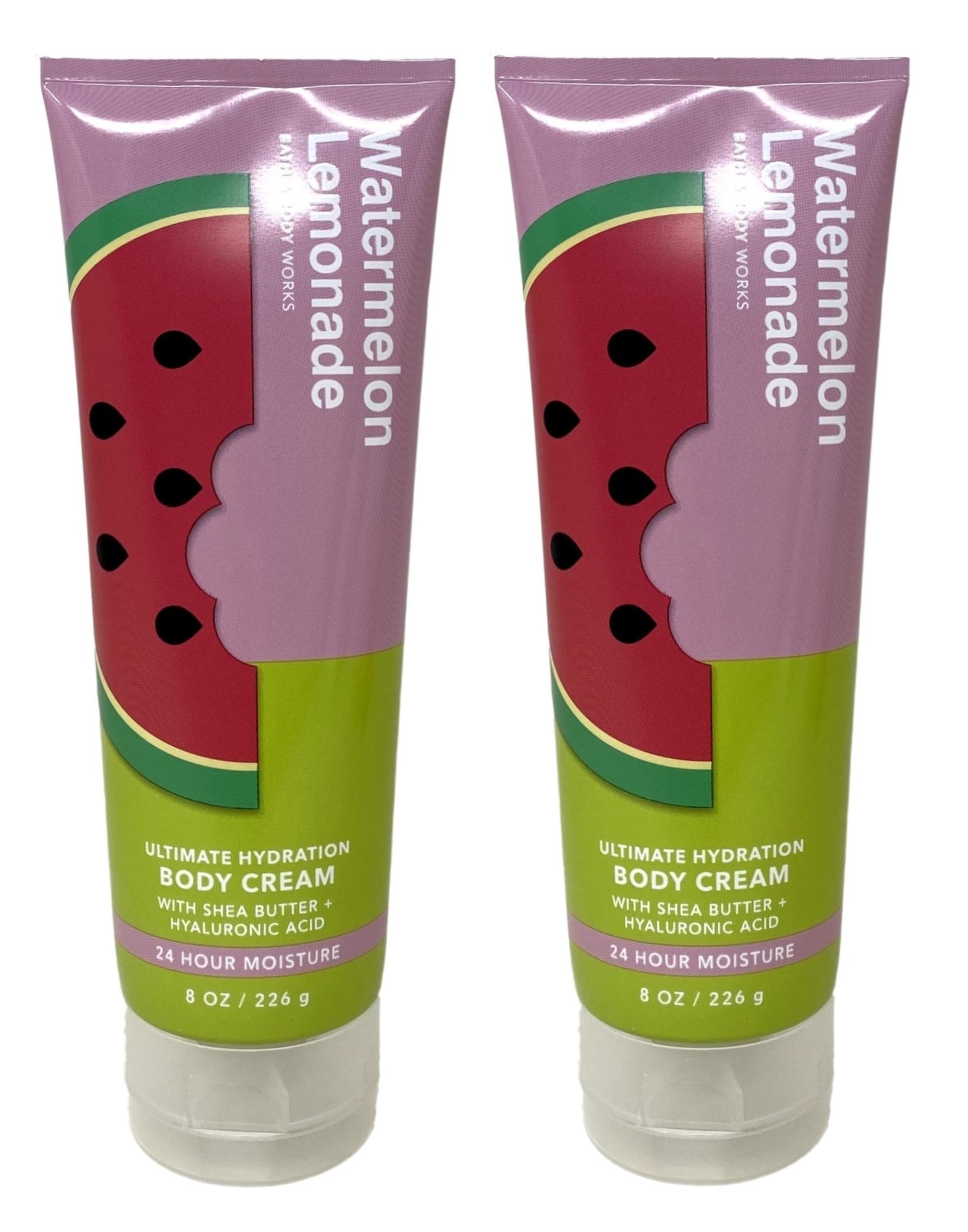 Watermelon Lemonade Hydrating Body Cream 2-Pack (8 oz Each) - Ultra Moisturizing for Dry Skin, Summer Care & Daily Use