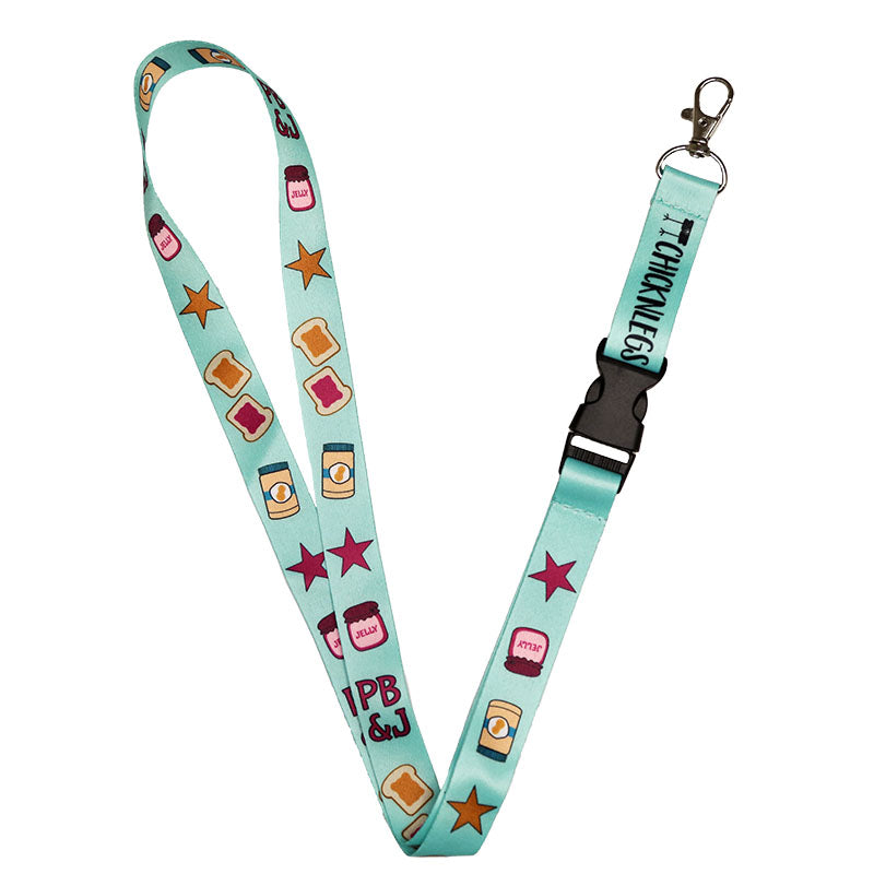 Custom Printed Lanyards for ID Badges & Keys - Durable PB&J Design for Work, Events & School - Adjustable Neck Strap for Security & Convenience