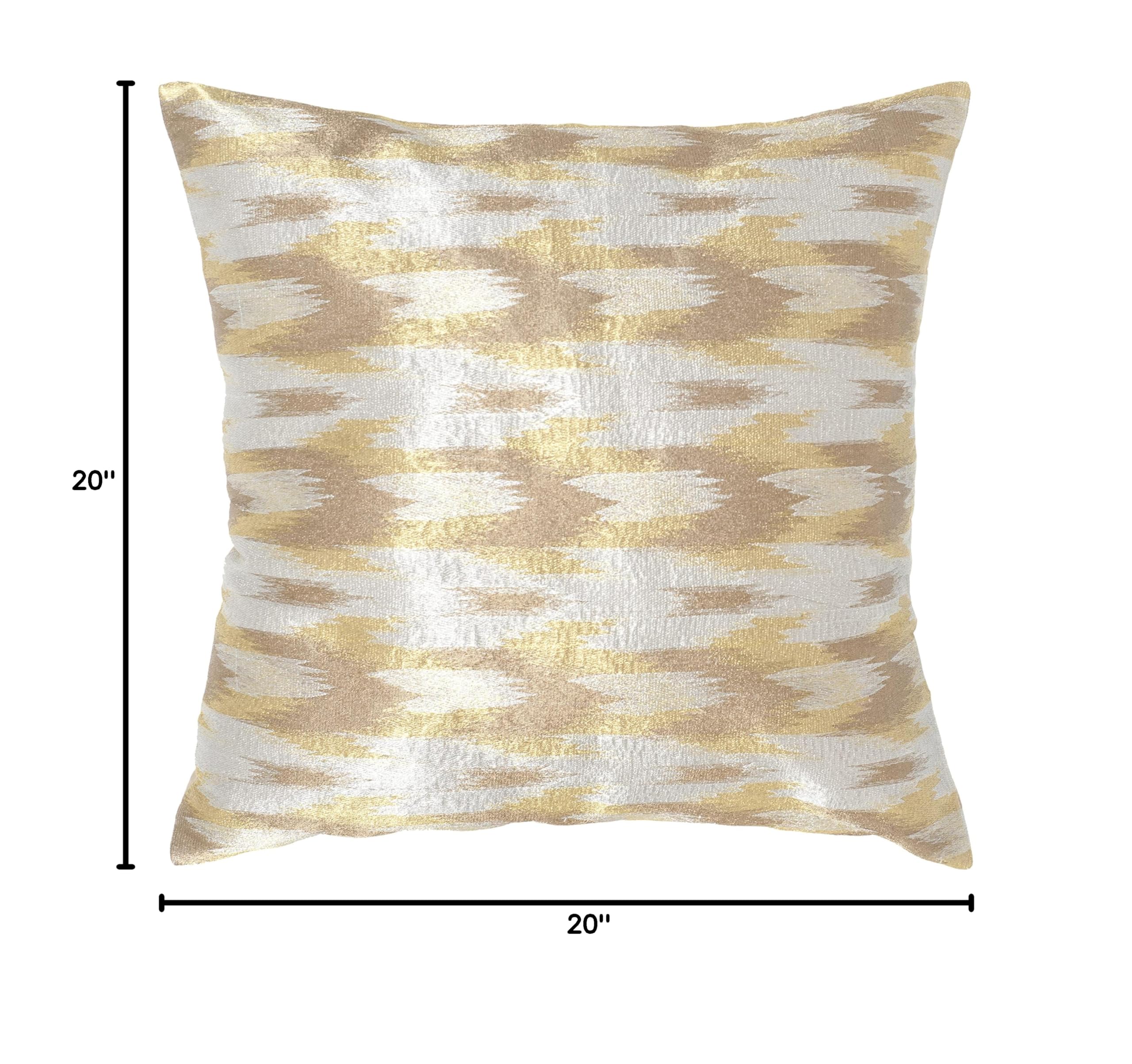 Safavieh Boho Chic Metallic Silver Throw Pillows 20x20 Inches - Set of 2 Decorative Cushions for Living Room Sofa, Bedroom & Home Decor