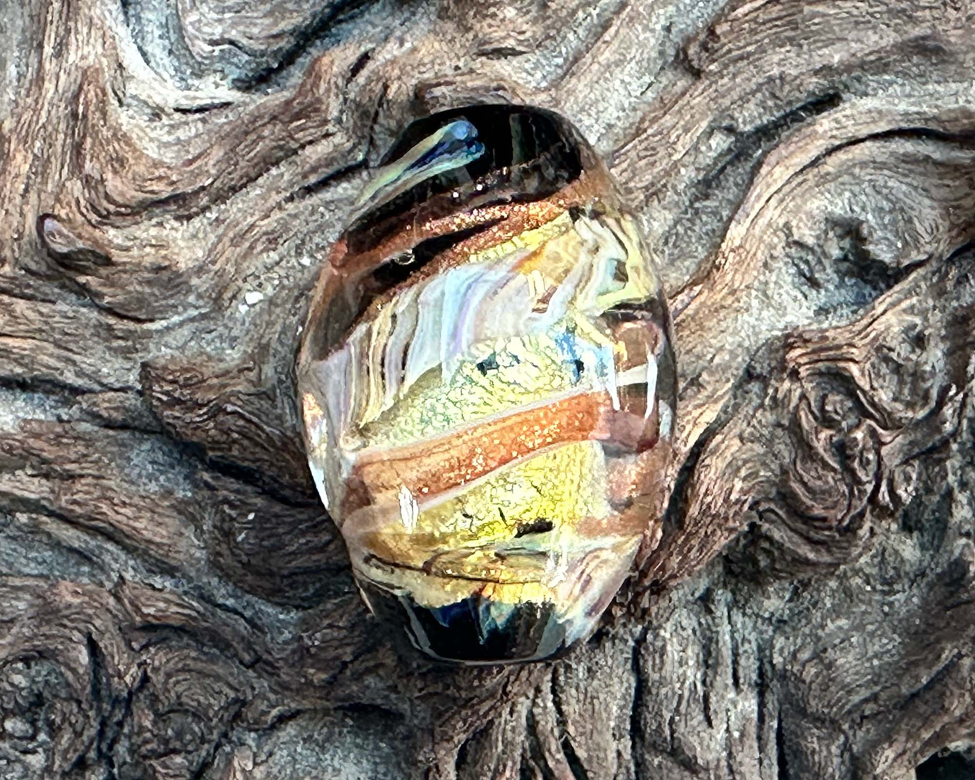 Handmade Gold Twist Lampwork Glass Focal Bead for Jewelry Making - DIY Necklace, Bracelet & Earring Designs - Perfect for Beaders and Crafters